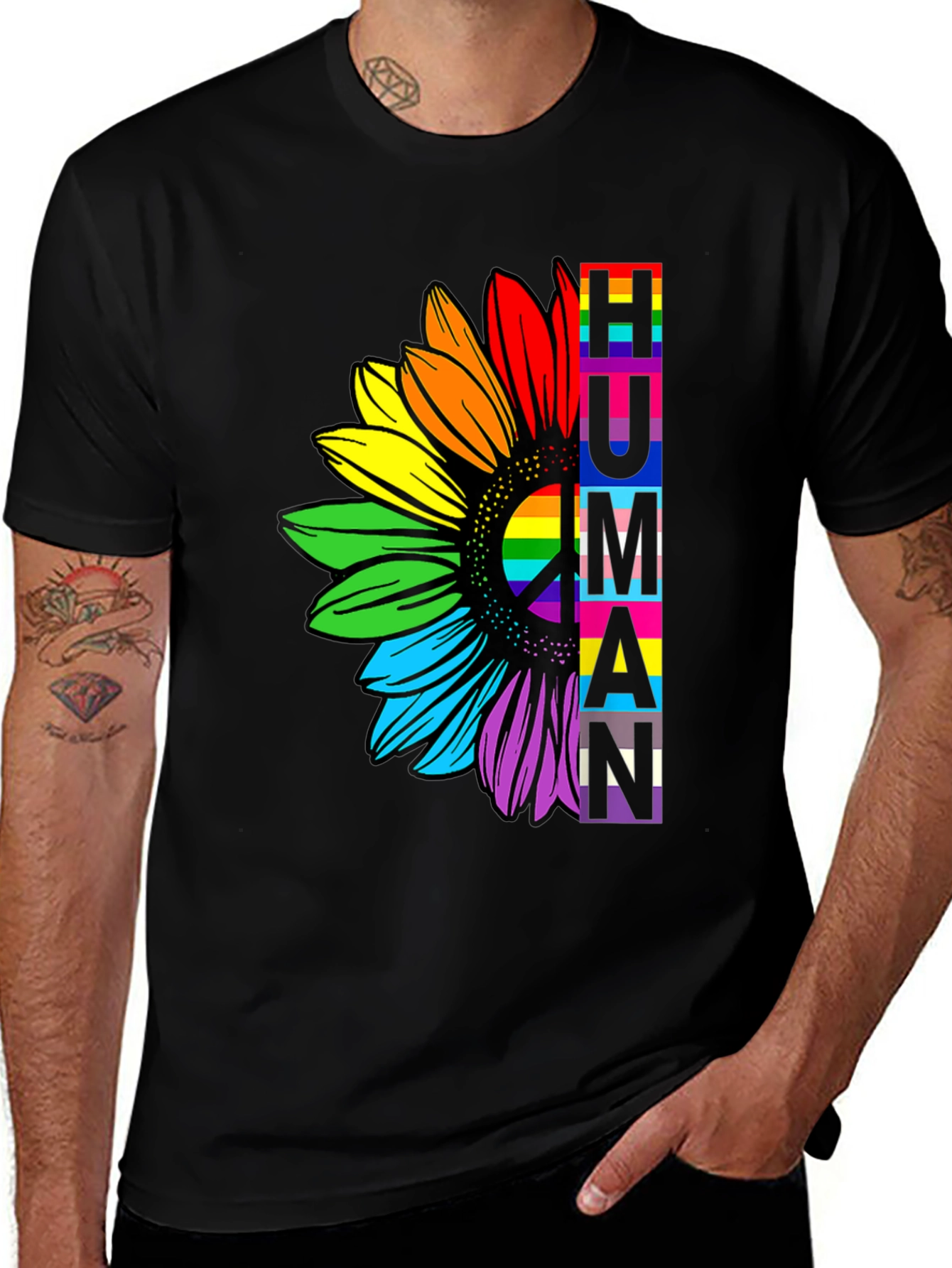 Variant 27 of Rainbow Sunflower Human Pride T-Shirt