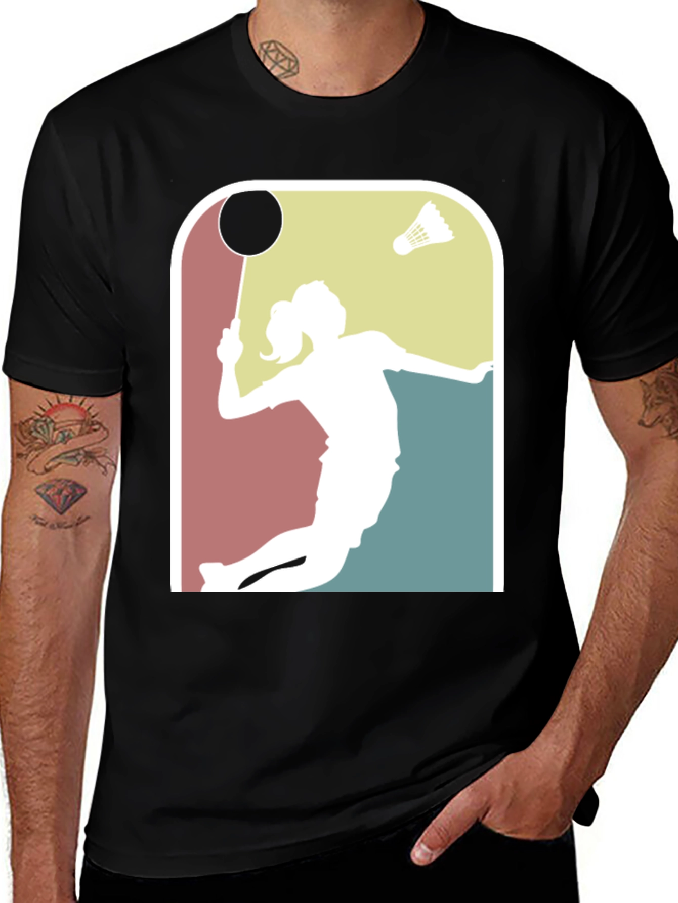 Variant 15 of Badminton Player Graphic Tee - Smash Your Style!