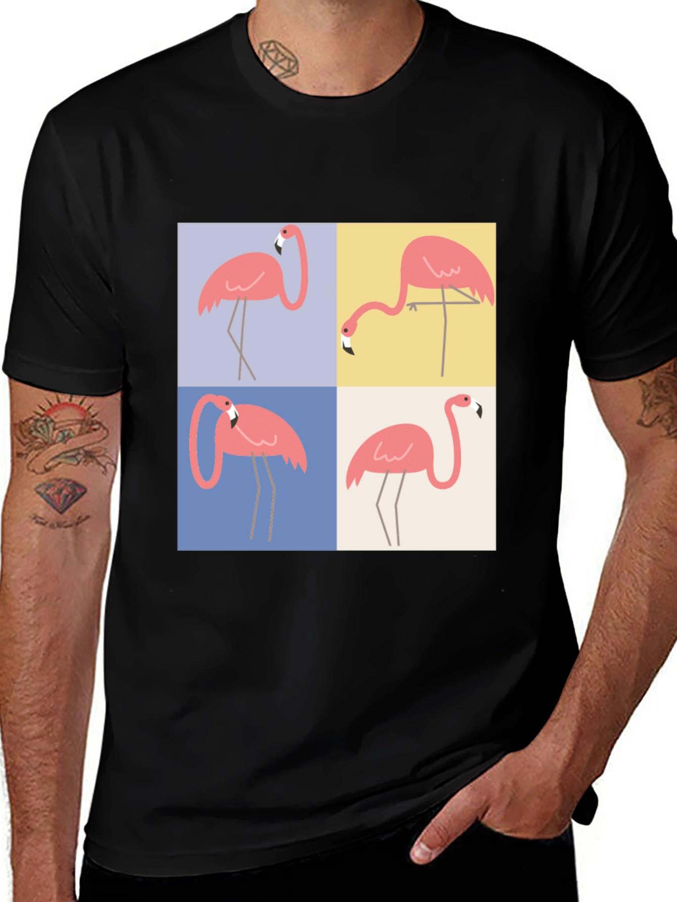 Variant 21 of Flamingo Pop Art Graphic Tee - Trendy Casual Wear