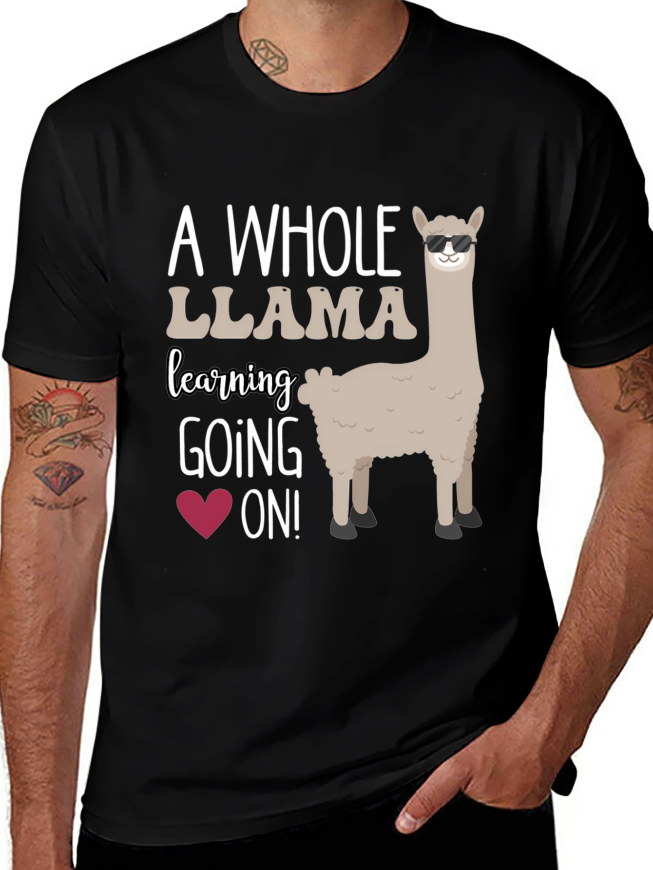 Variant 19 of Cool Llama Teacher T-Shirt - Learning is Fun!