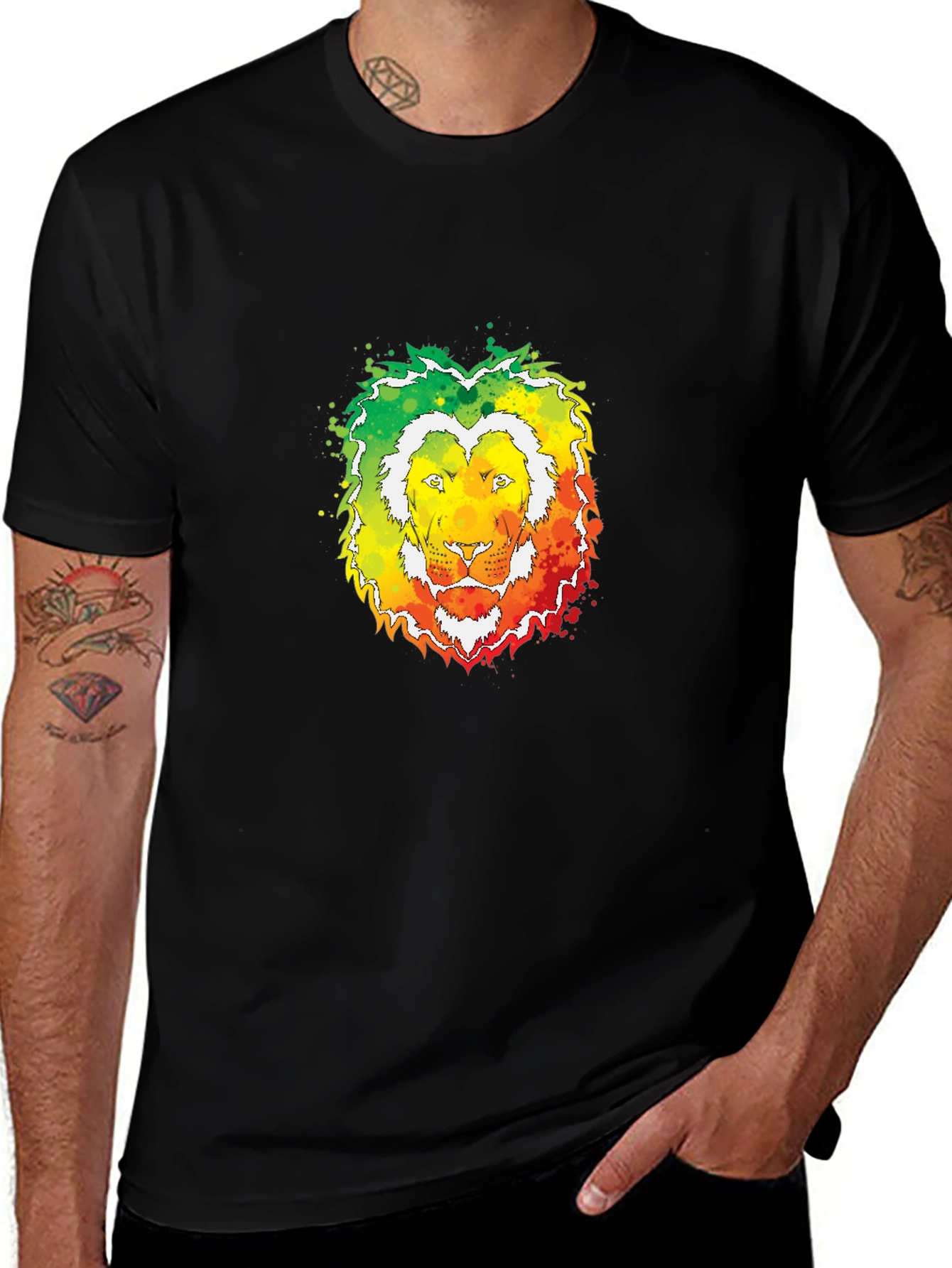 Variant 5 of Rasta Lion Head T-Shirt - Reggae Style