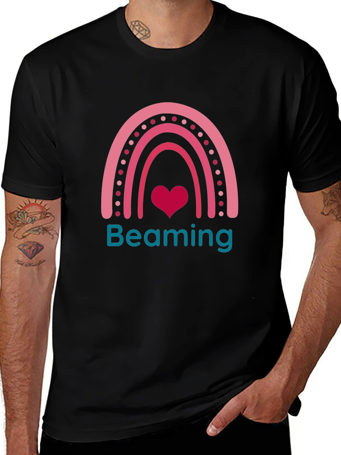 Variant 14 of Beaming Heart Rainbow Graphic Tee