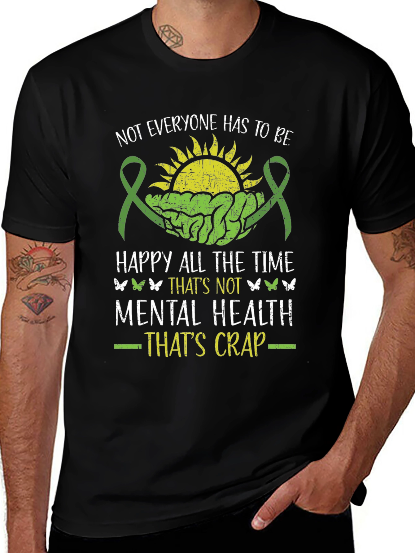Variant 6 of Mental Health Awareness T-Shirt - Not Everyone Has To Be Happy