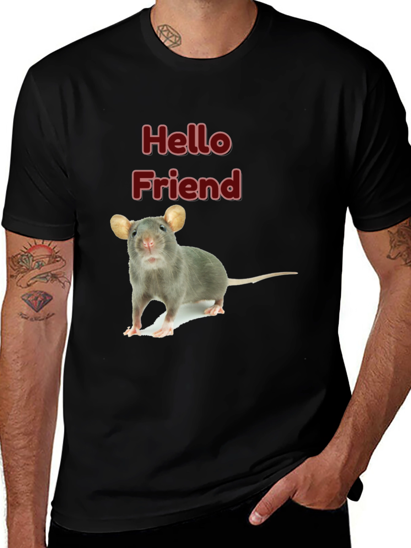 Hello Friend Rat Graphic T-Shirt - Unisex