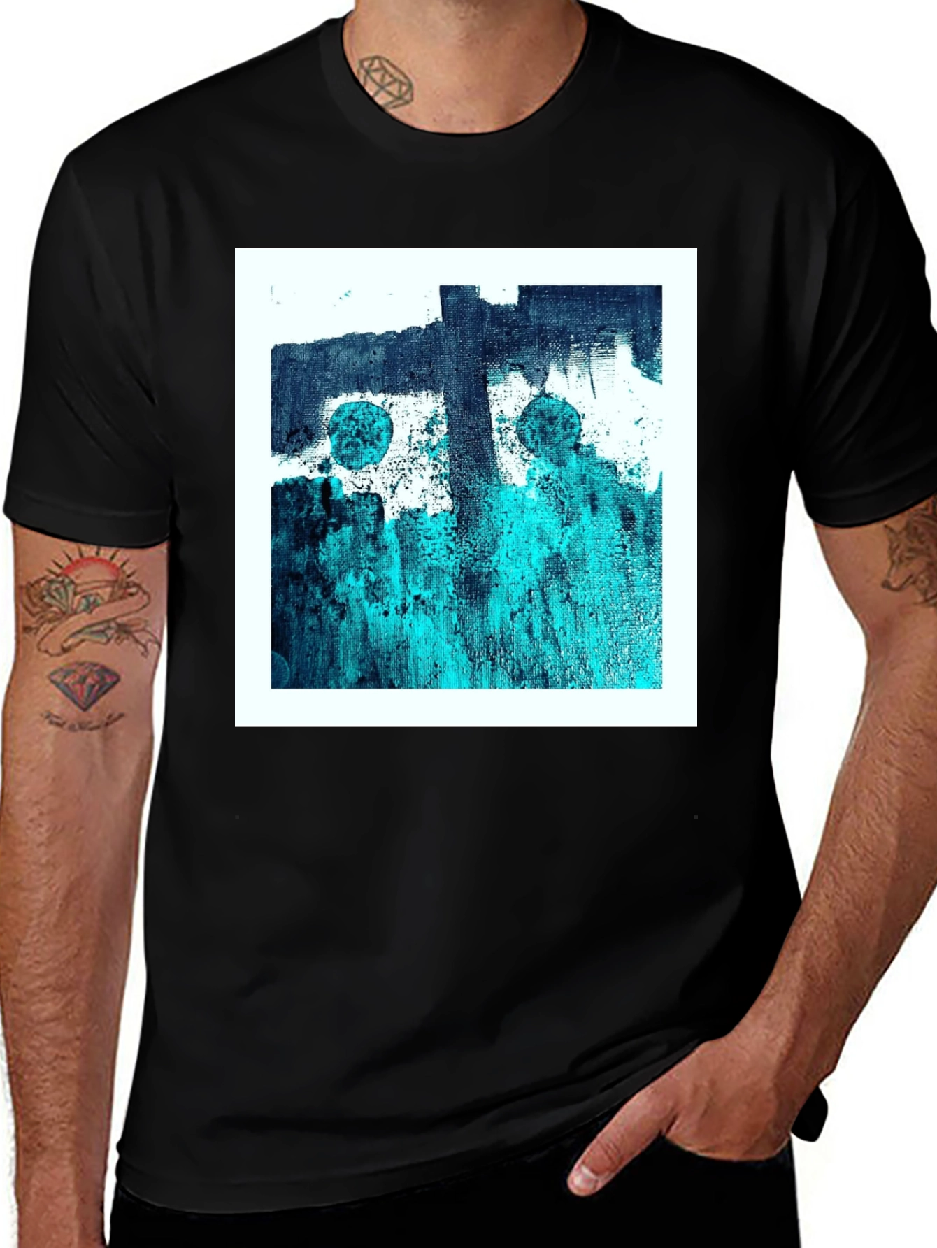 Abstract Art Graphic Tee - Modern Black T-Shirt