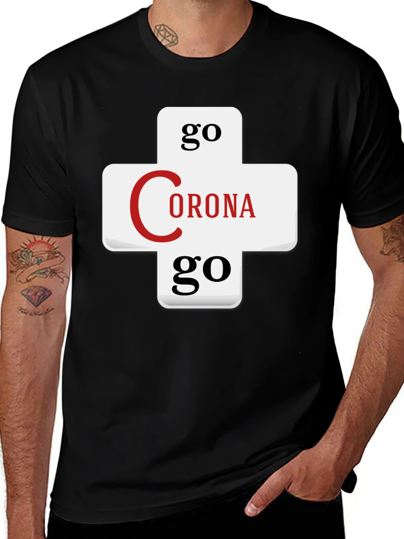 Variant 21 of Go Corona Go Black Graphic Tee