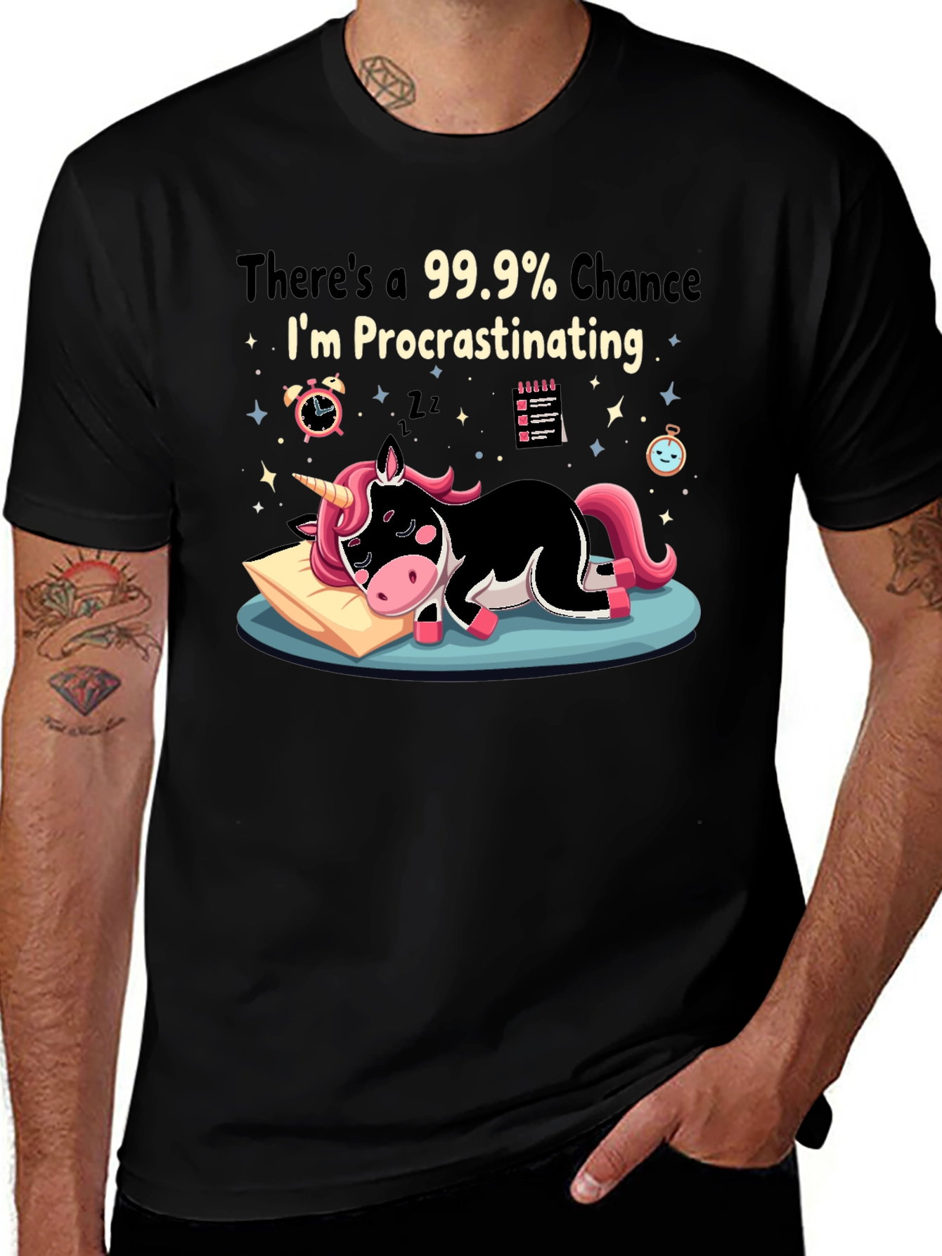 Variant 29 of Procrastinating Unicorn Graphic Tee