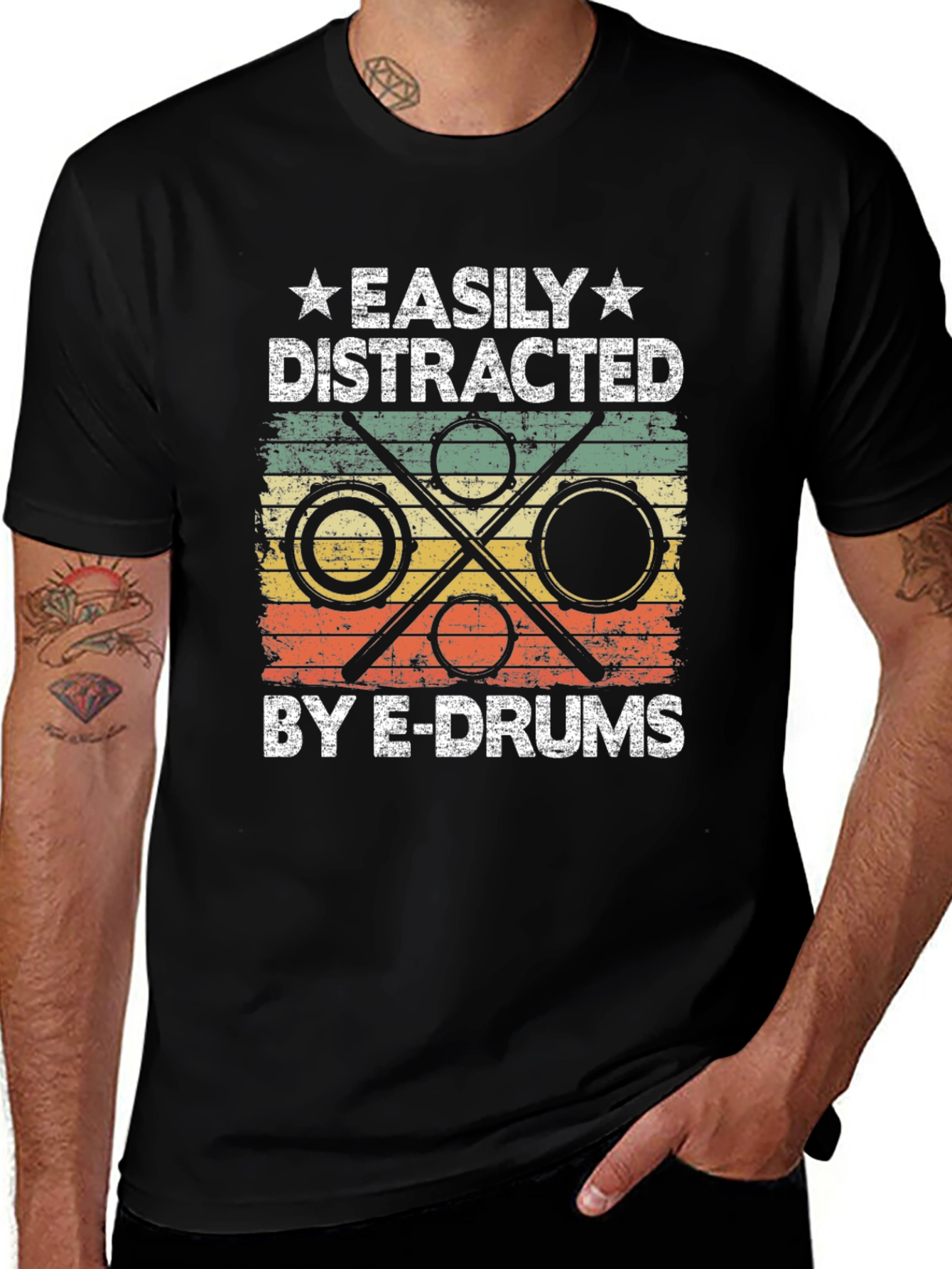 Variant 30 of Easily Distracted By E-Drums T-Shirt