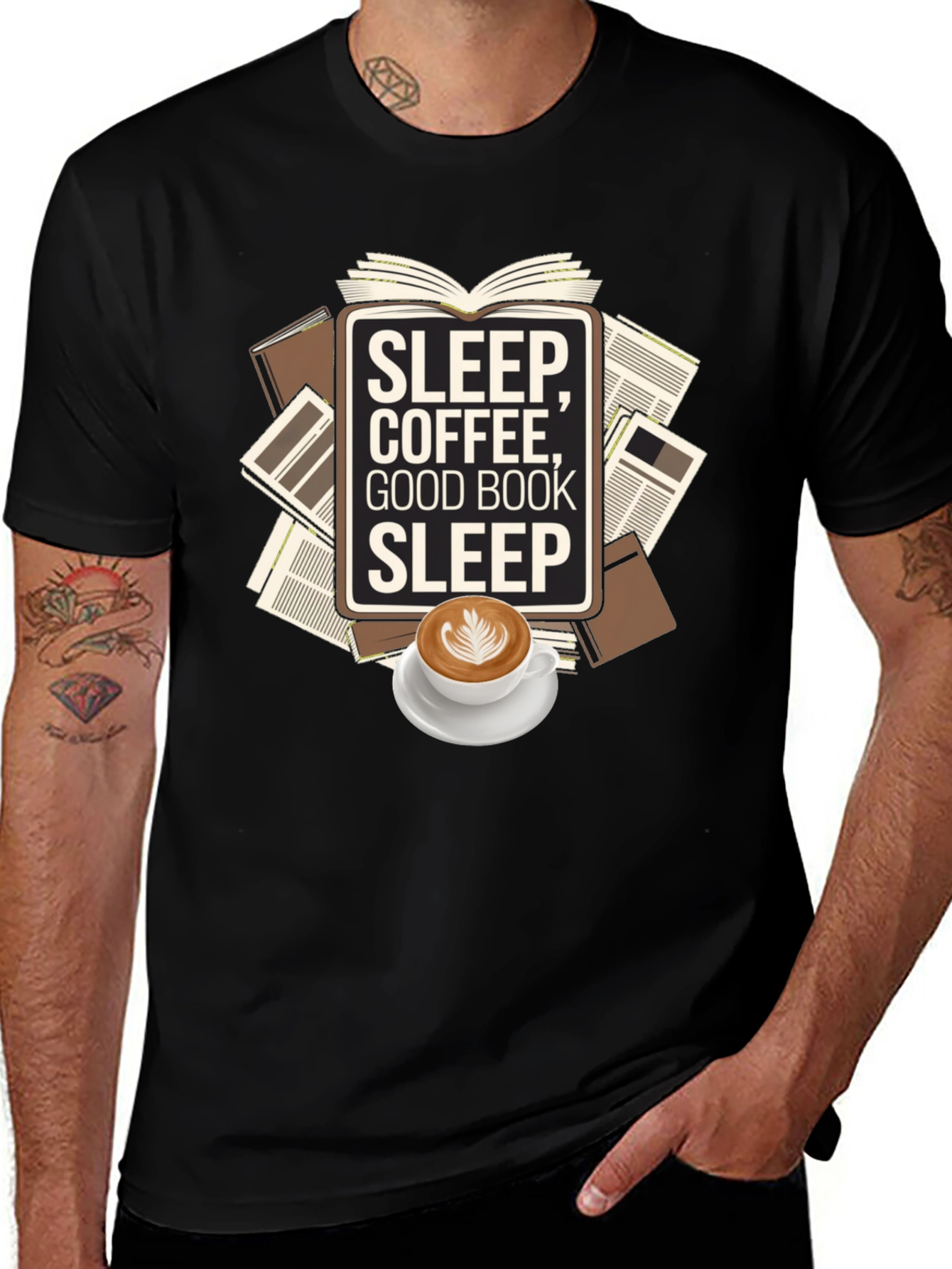Variant 11 of Sleep, Coffee, Good Book, Sleep T-Shirt