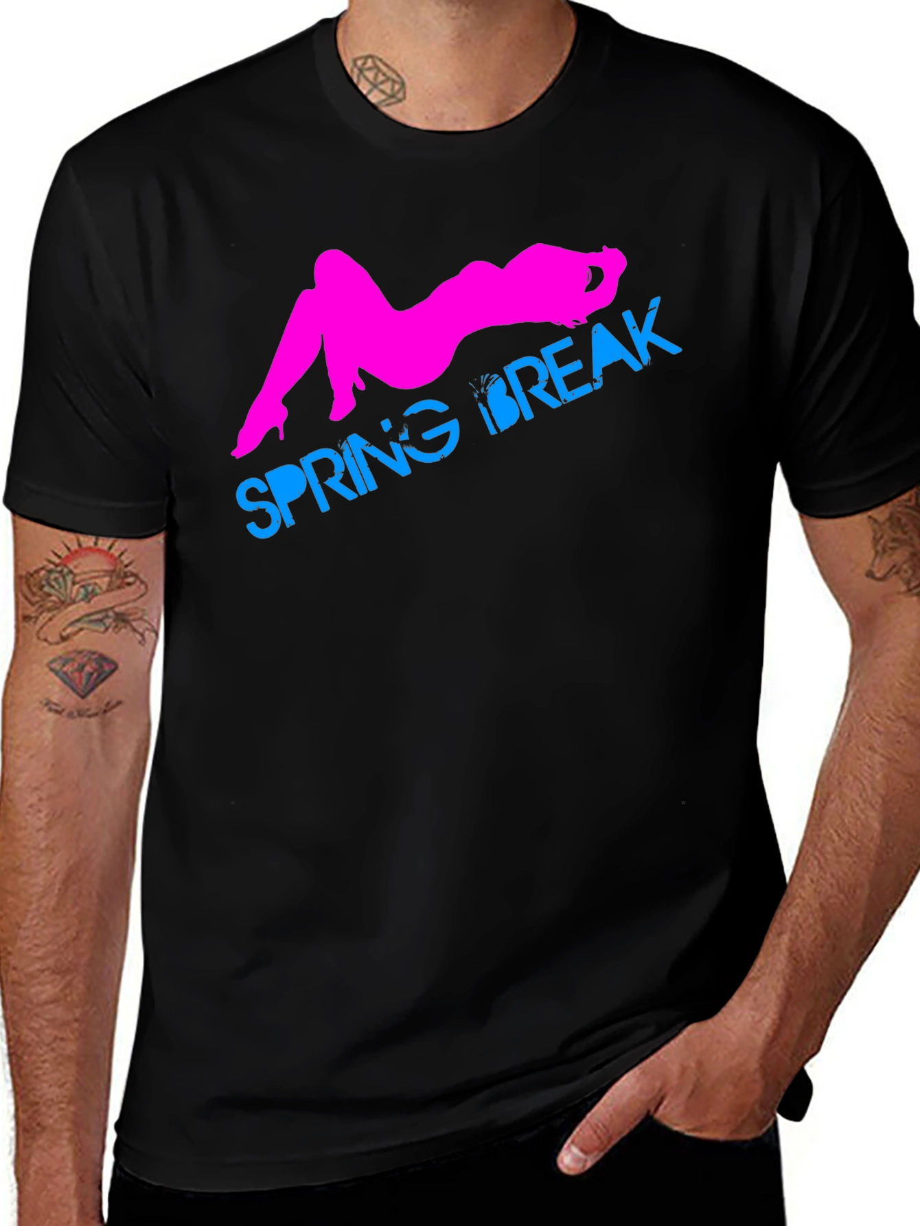 Variant 7 of Spring Break Graphic T-Shirt - Black