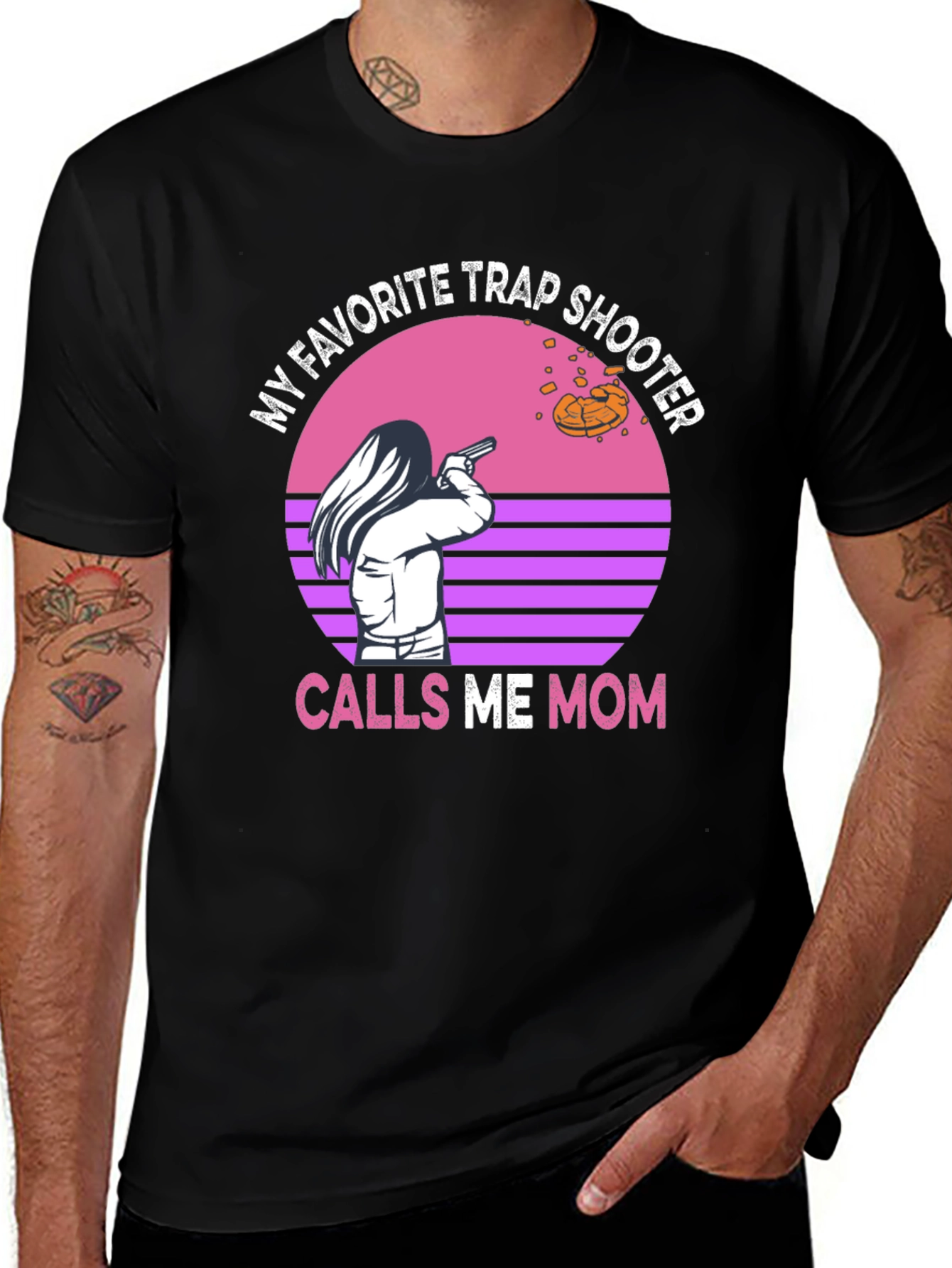 Variant 5 of Trap Shooter Mom Graphic Tee - Black