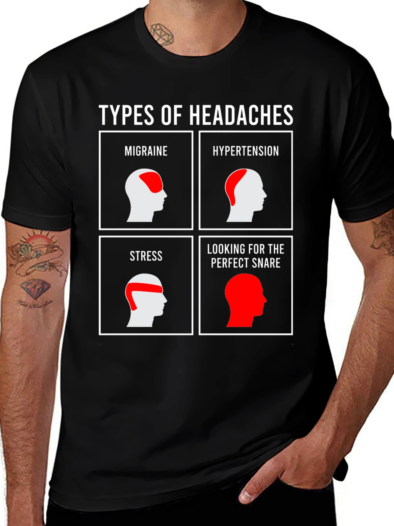 Variant 5 of Types of Headaches Funny T-Shirt
