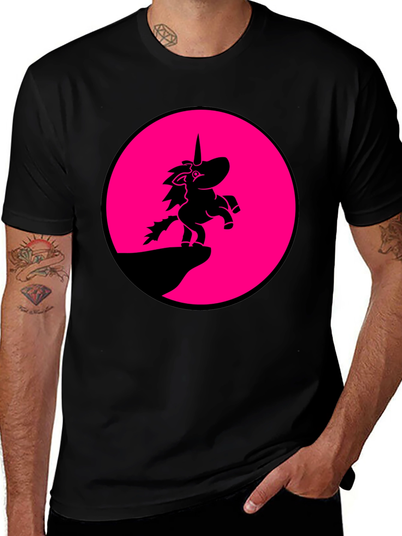 Variant 24 of Unicorn Silhouette T-Shirt - Black