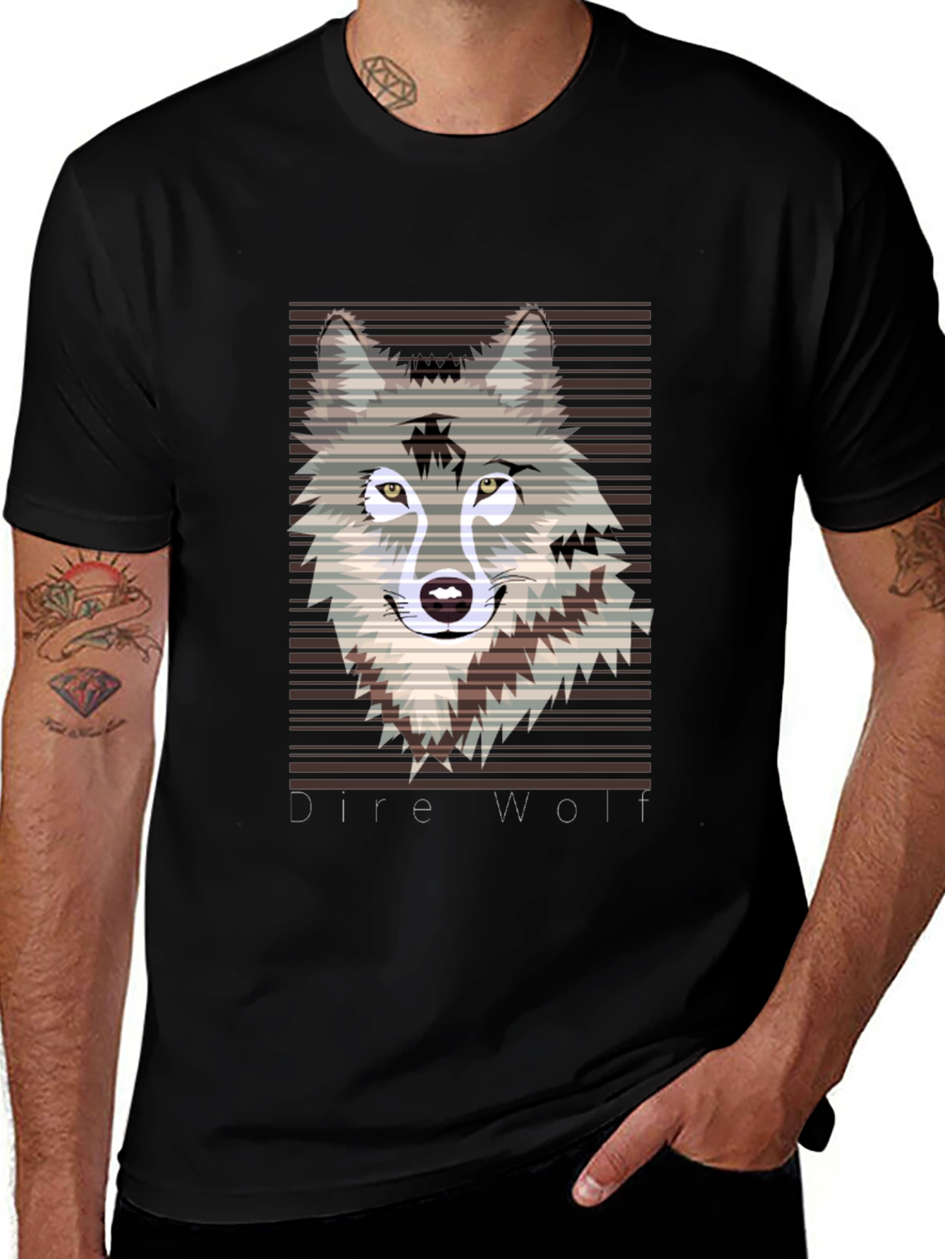 Variant 4 of Dire Wolf Graphic Tee - Black Cotton T-Shirt