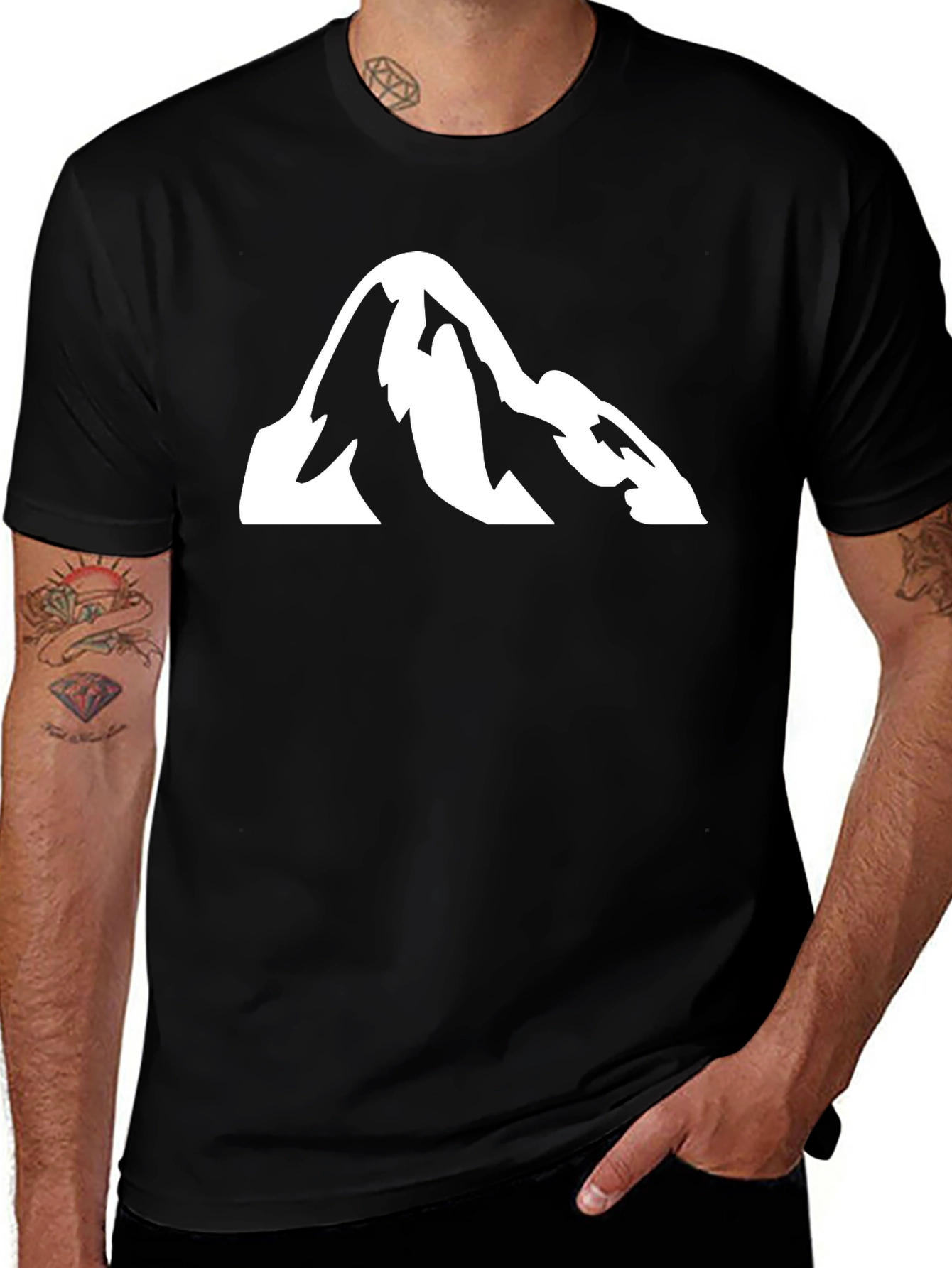 Variant 12 of Mountain Graphic Black T-Shirt