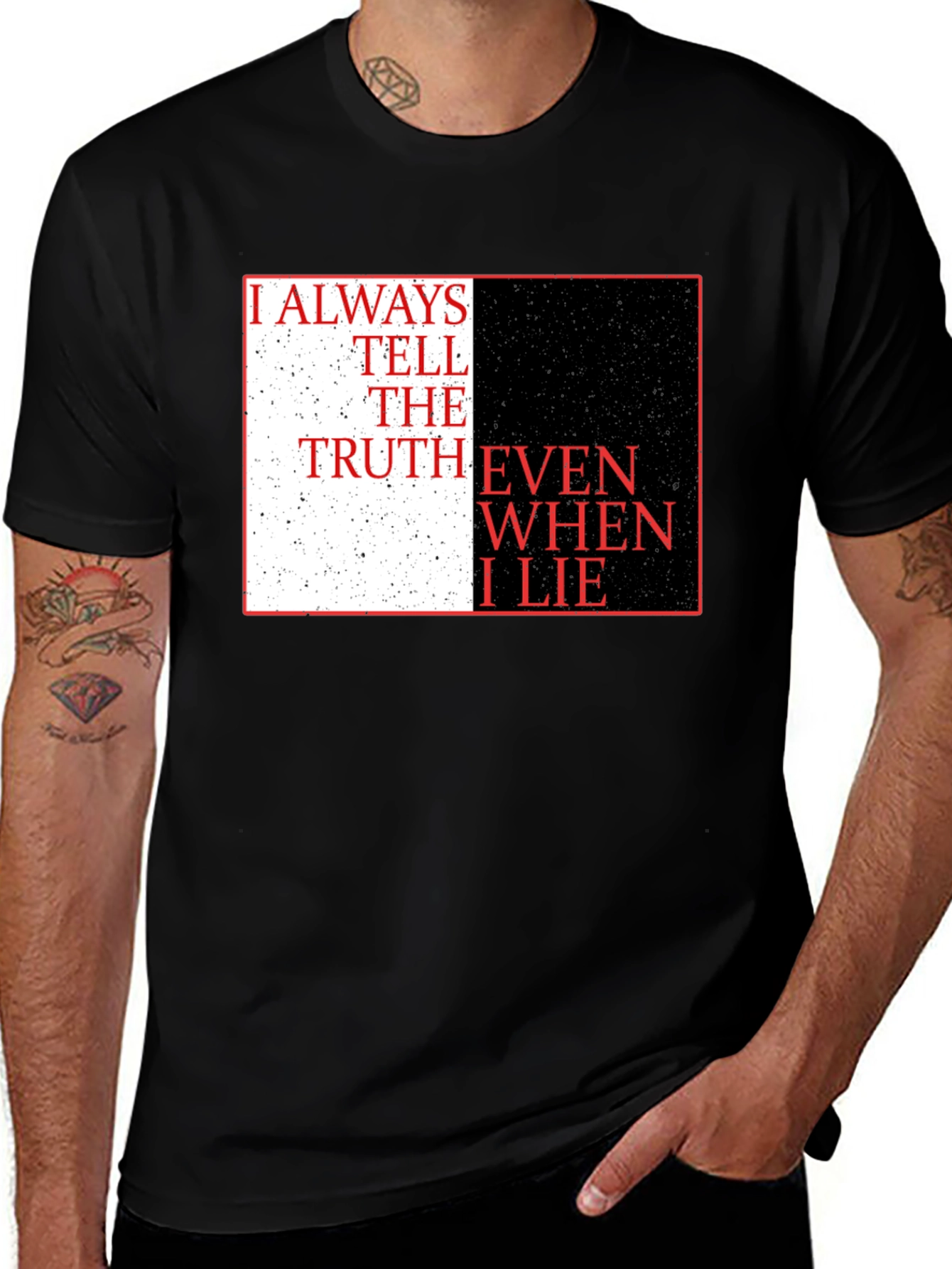 Variant 22 of Truth & Lies Graphic Tee - Black