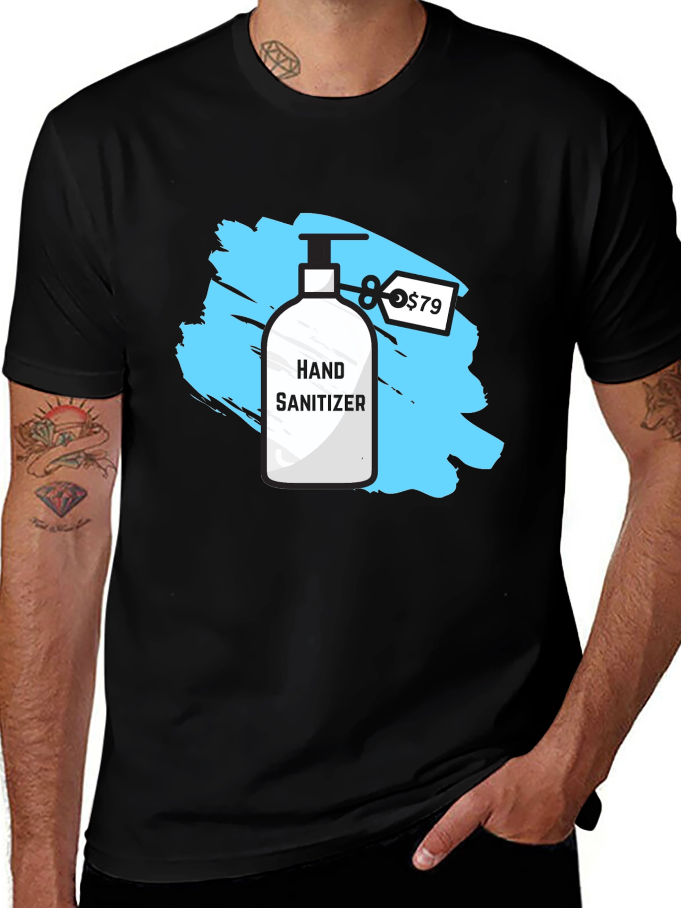 Variant 24 of Hand Sanitizer T-Shirt - Black Novelty Tee