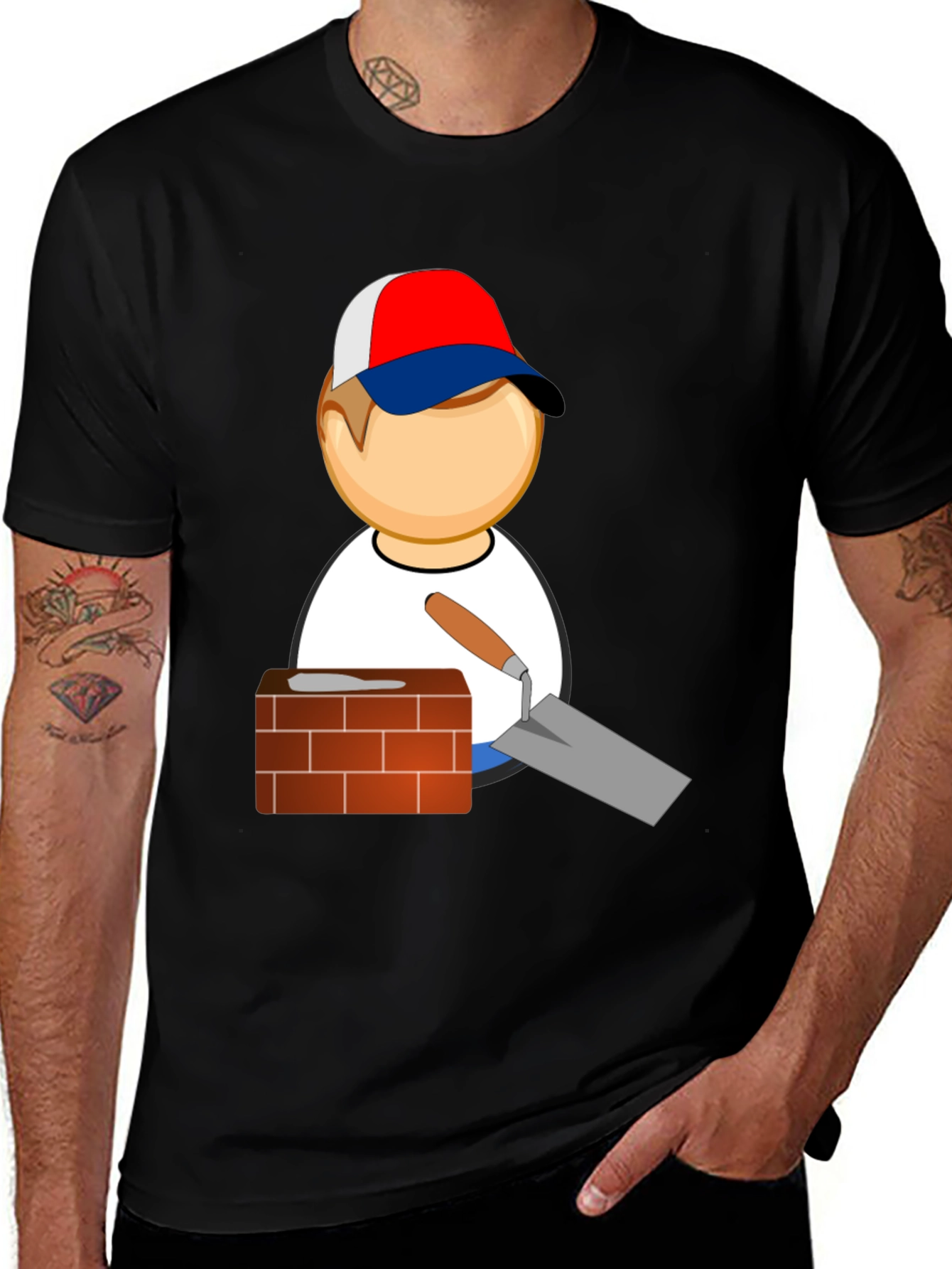 Variant 11 of Bricklayer Cartoon Graphic T-Shirt