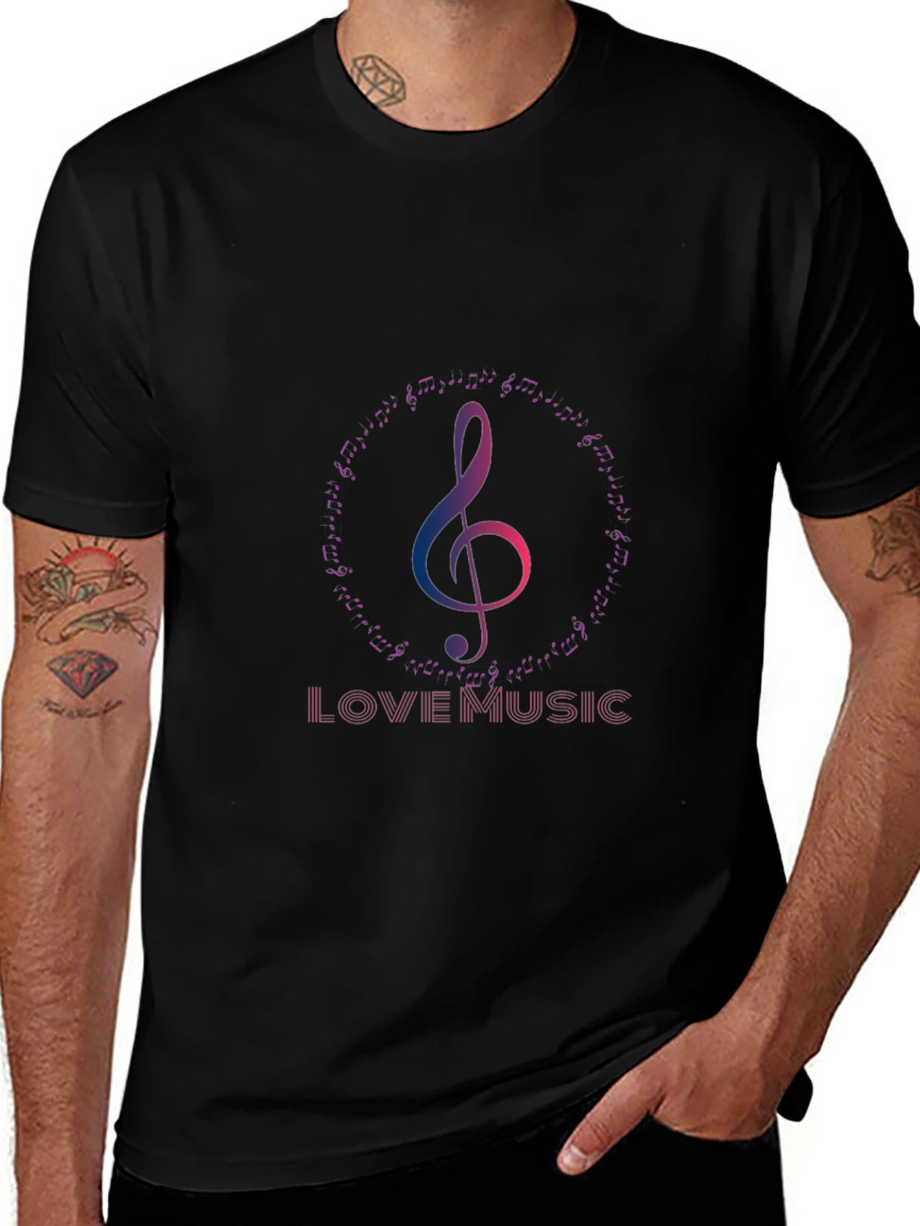 Variant 7 of Love Music Black T-Shirt