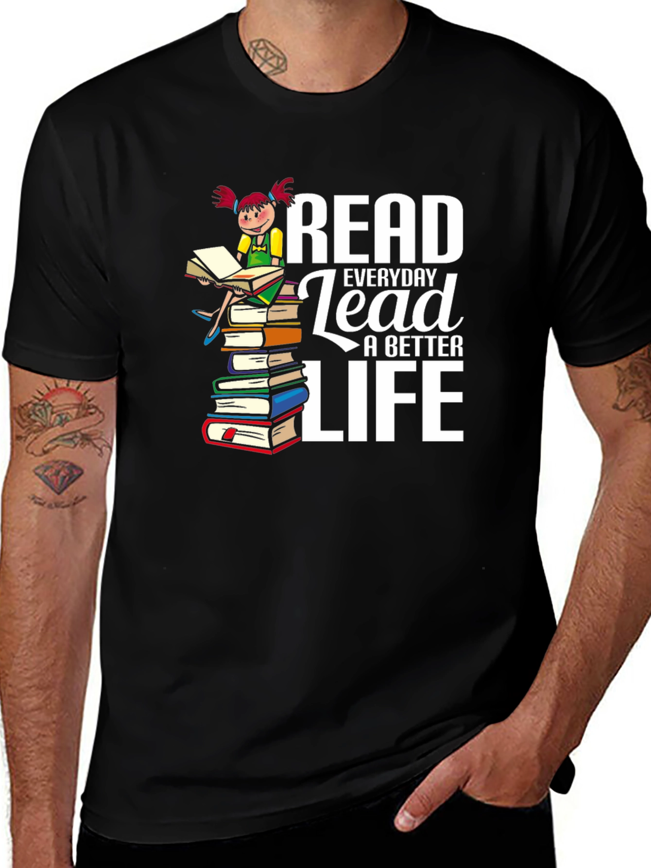 Variant 29 of Read Everyday T-Shirt - Better Life Graphic Tee