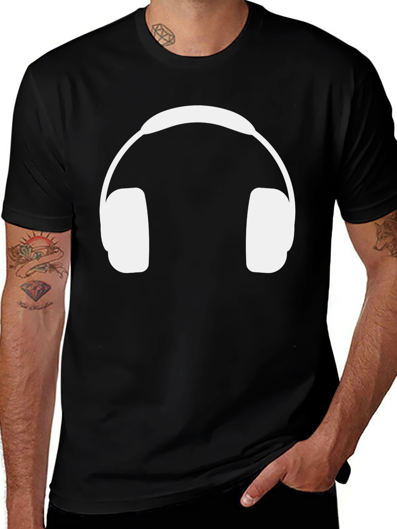 Variant 27 of Headphone Graphic Tee - Music Lover's T-Shirt