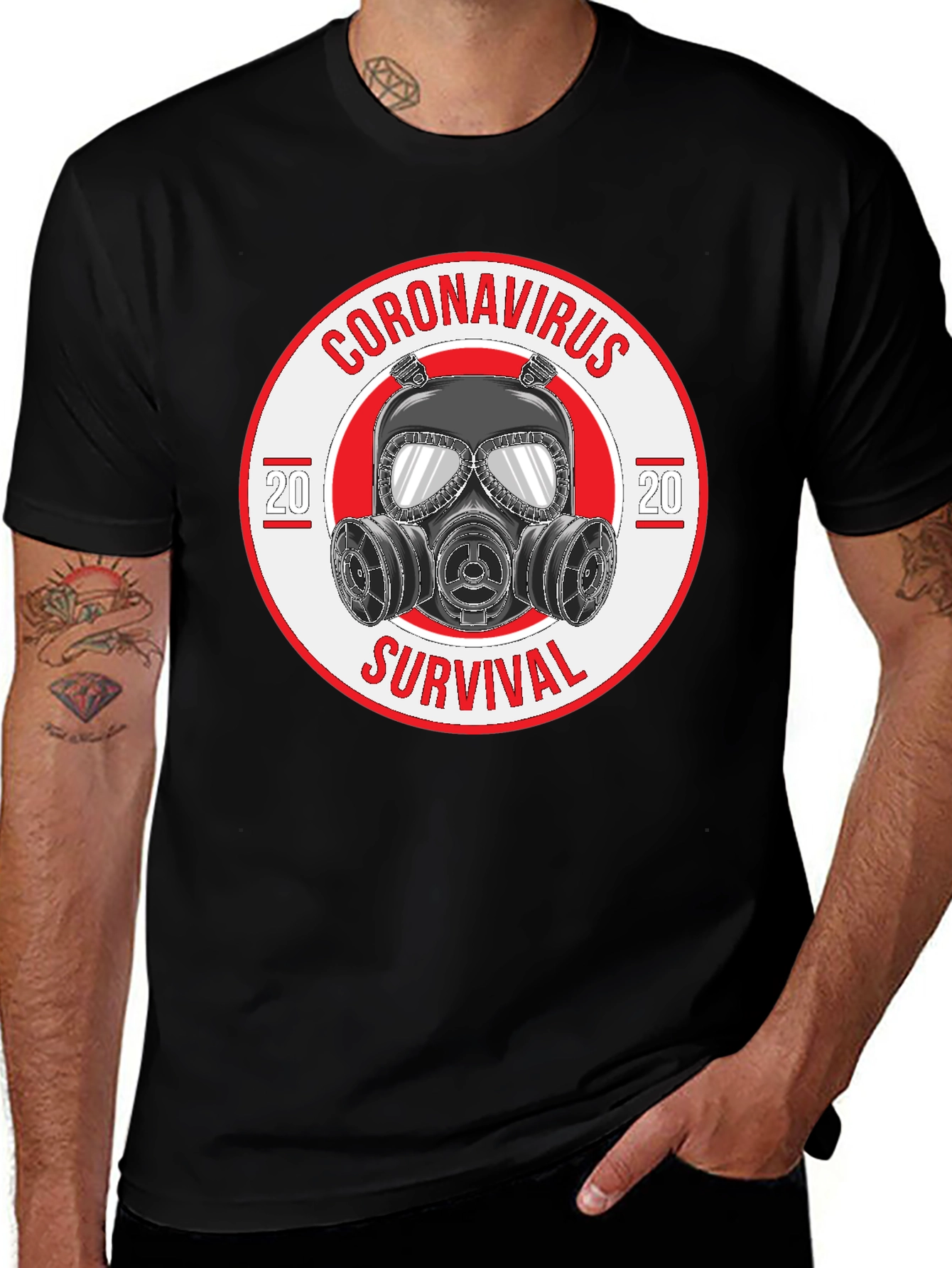 Variant 23 of Coronavirus Survival Gas Mask Graphic T-Shirt