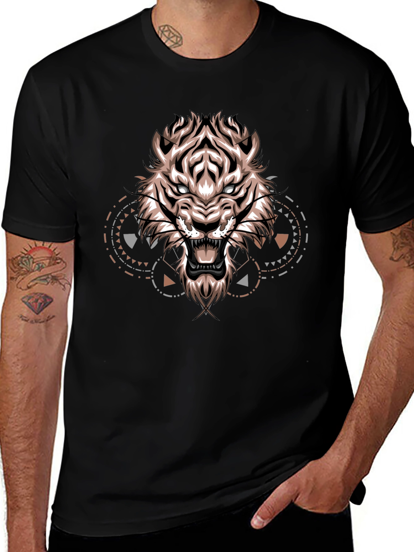 Variant 24 of Tiger Graphic Print T-Shirt - Stylish Men's Tee