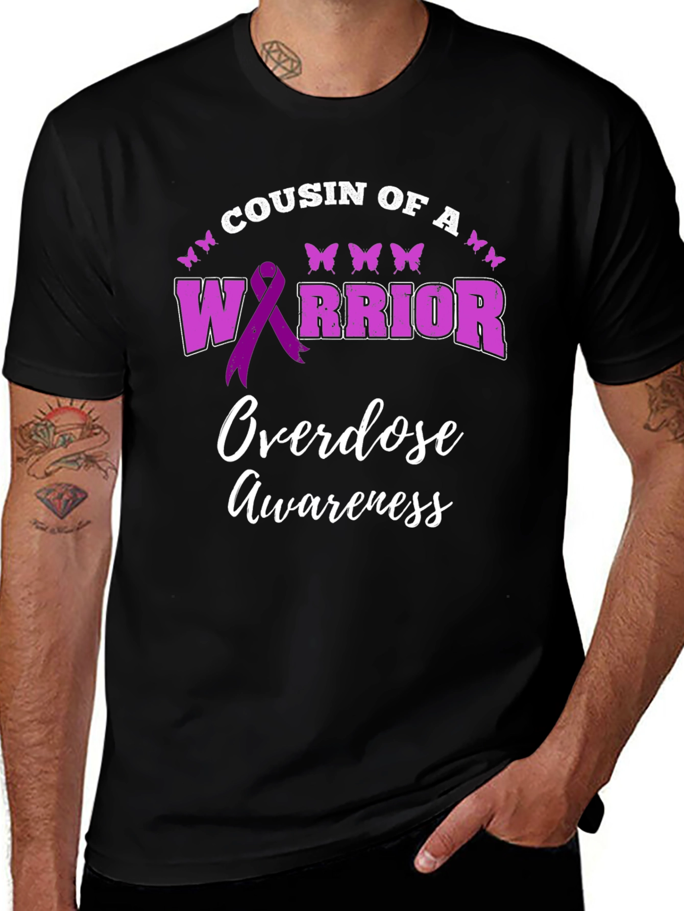 Cousin of A Warrior Overdose Awareness Graphic Tee