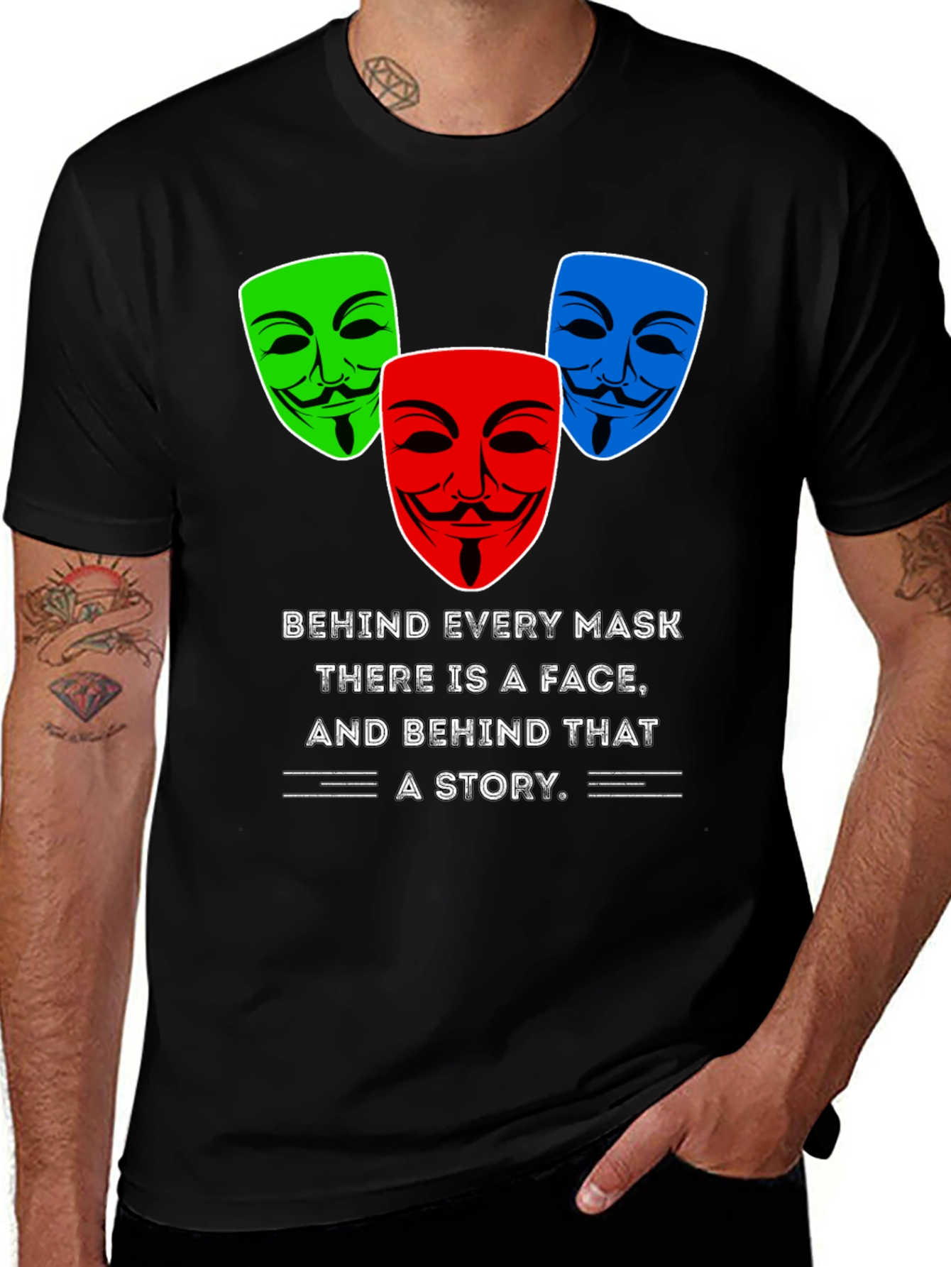 Guy Fawkes Mask T-Shirt: Behind Every Mask a Story