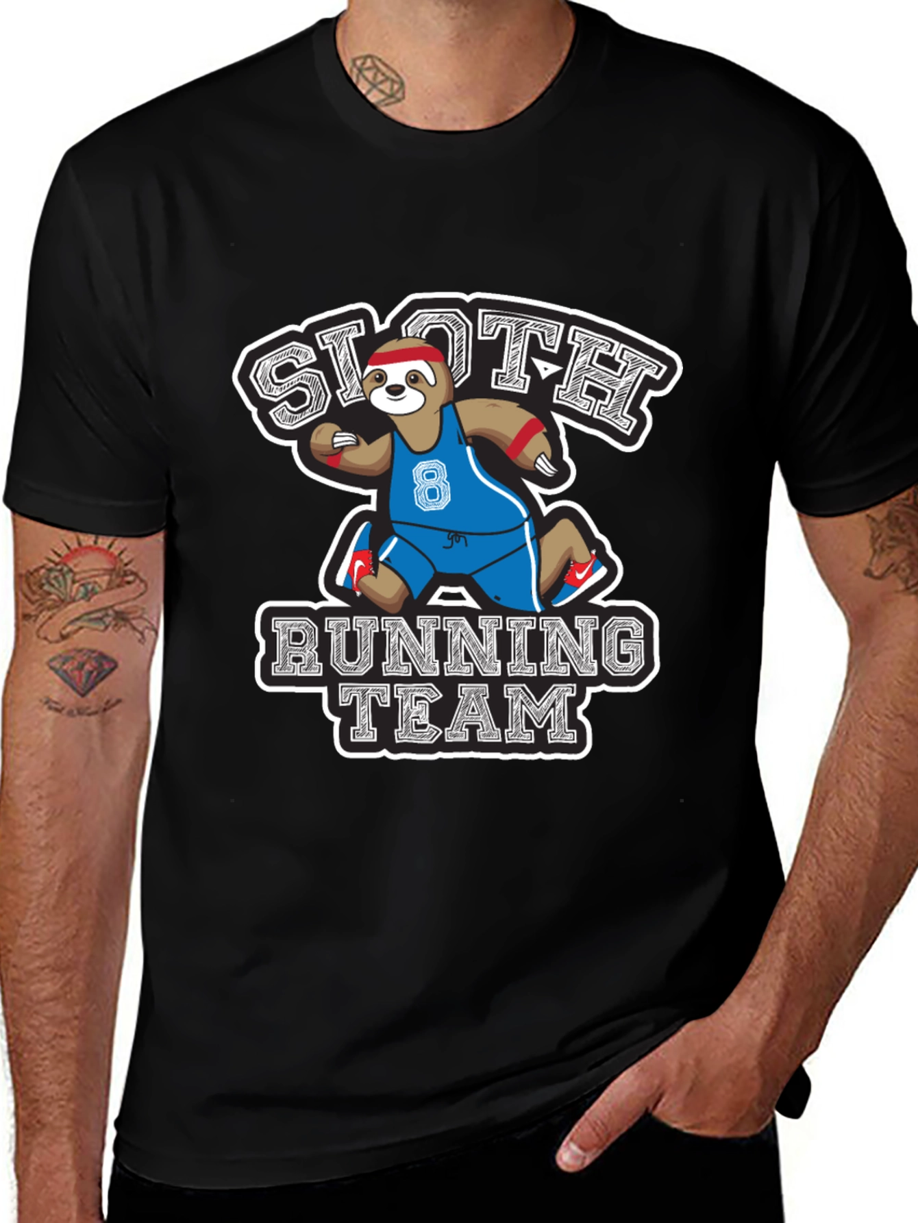 Variant 9 of Sloth Running Team Graphic T-Shirt