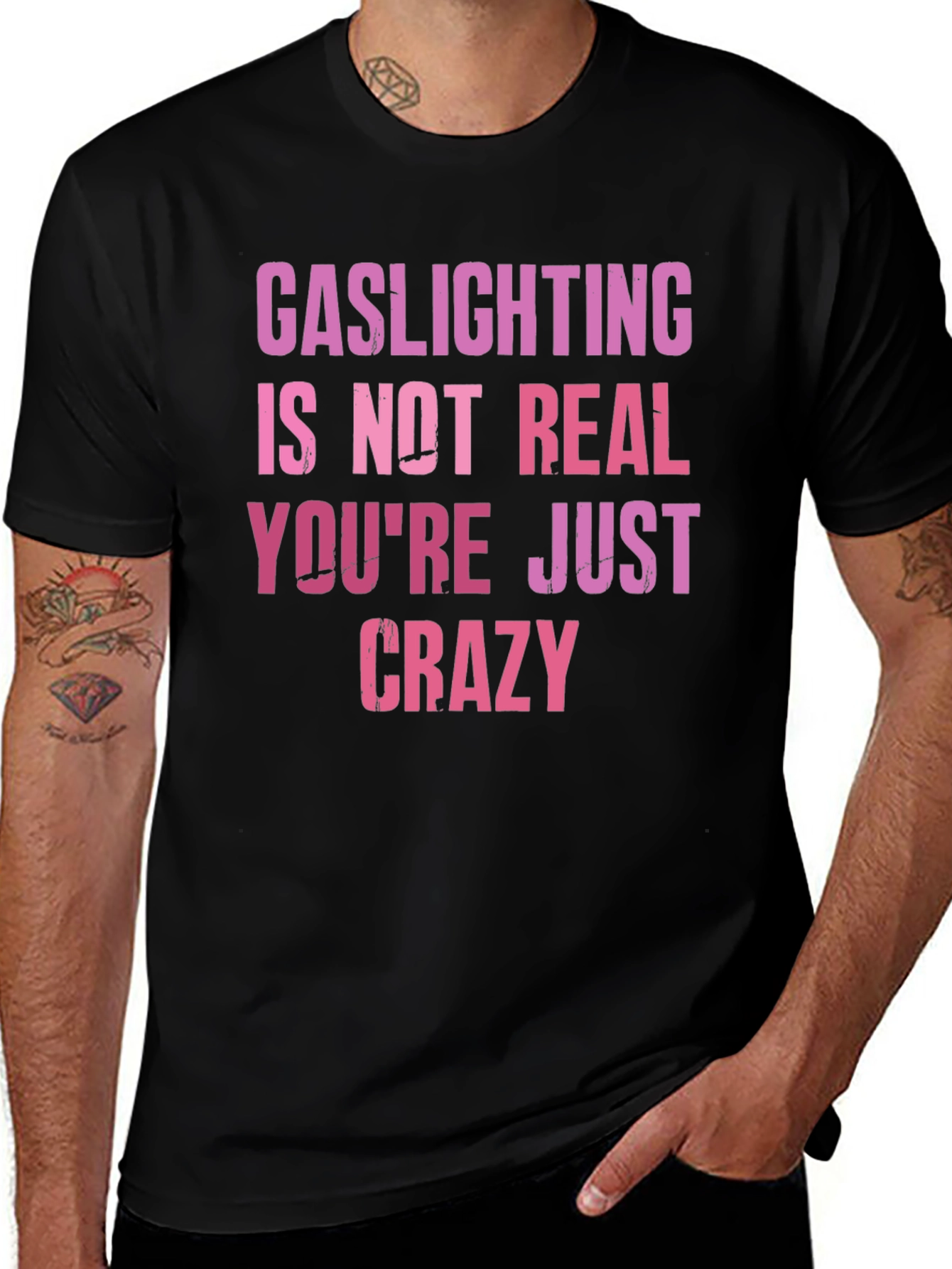 Variant 5 of Gaslighting Funny Slogan Graphic T-Shirt
