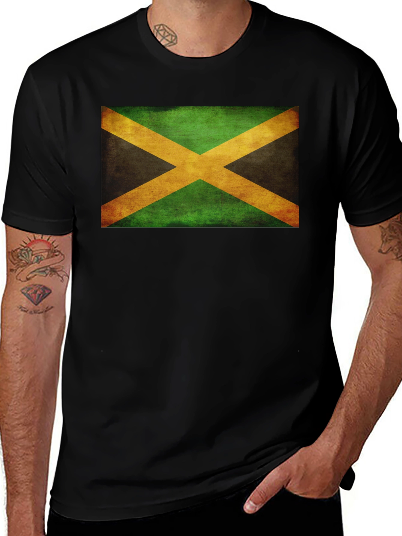 Variant 24 of Jamaica Flag Graphic T-Shirt - Vintage Style