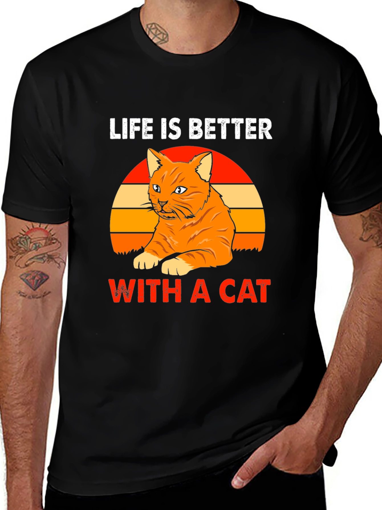 Variant 12 of Life is Better with a Cat T-Shirt