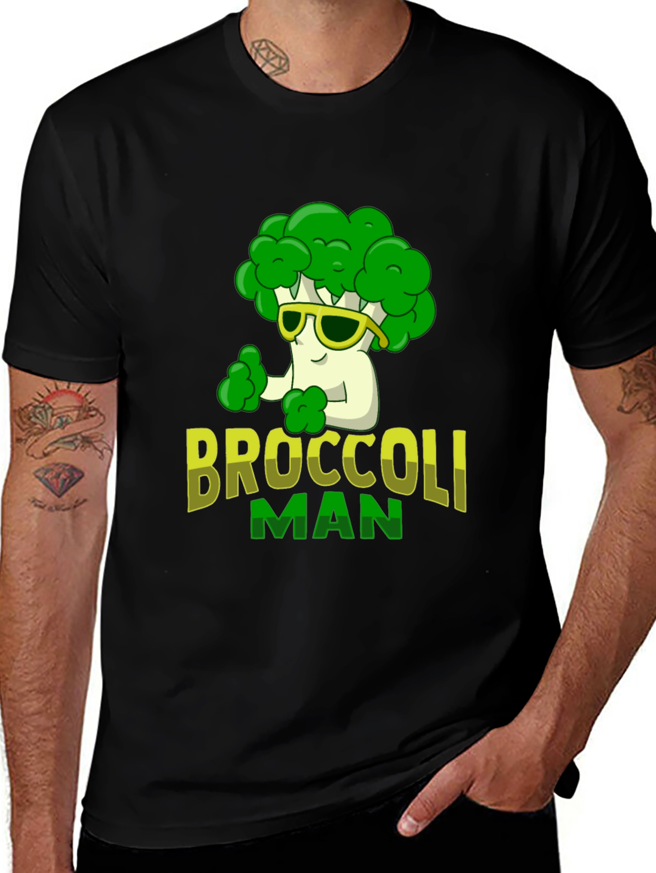 Variant 24 of Broccoli Man Graphic T-Shirt - Funny Veggie Tee