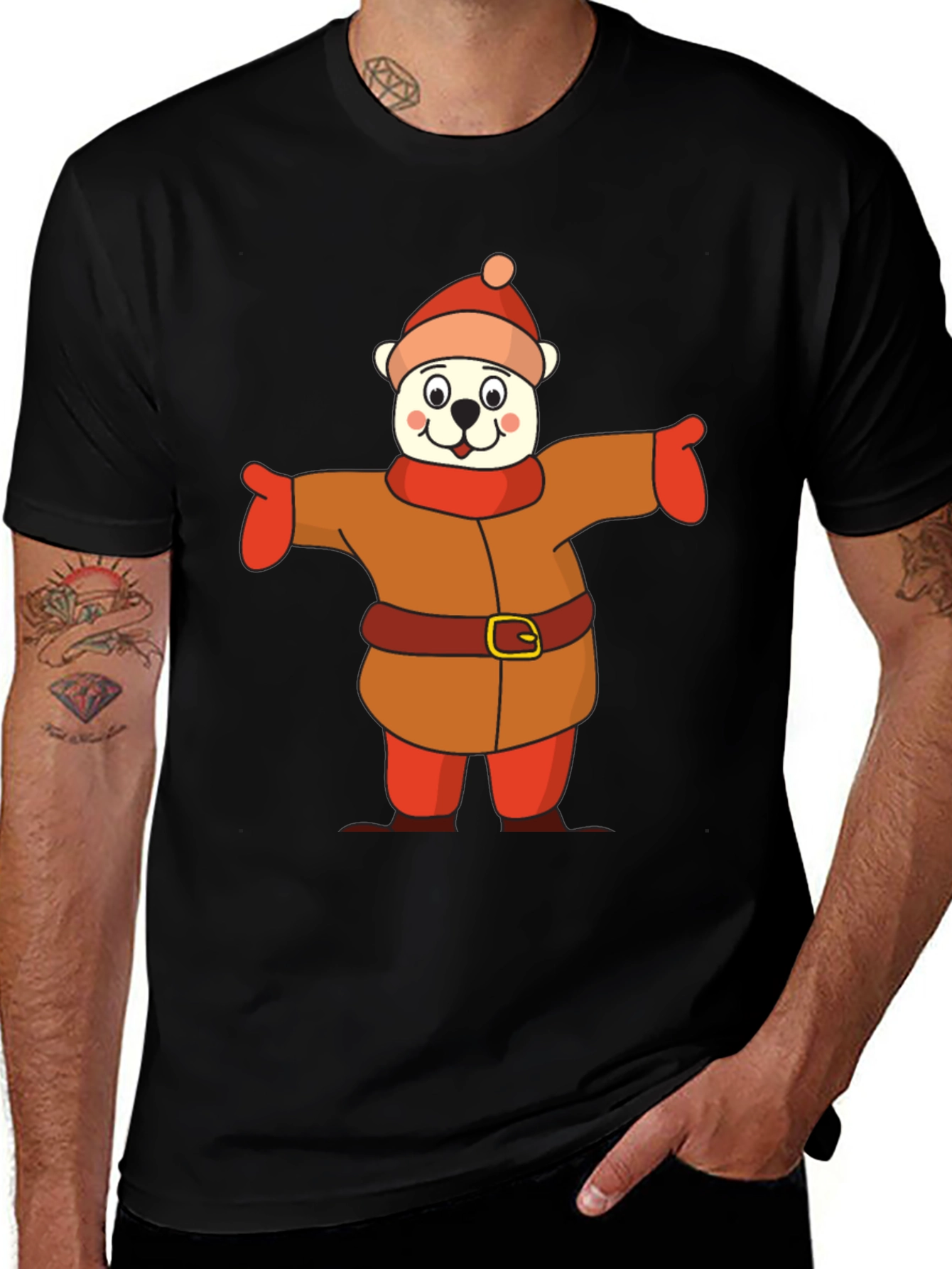 Variant 21 of Cartoon Bear in Winter Outfit T-Shirt