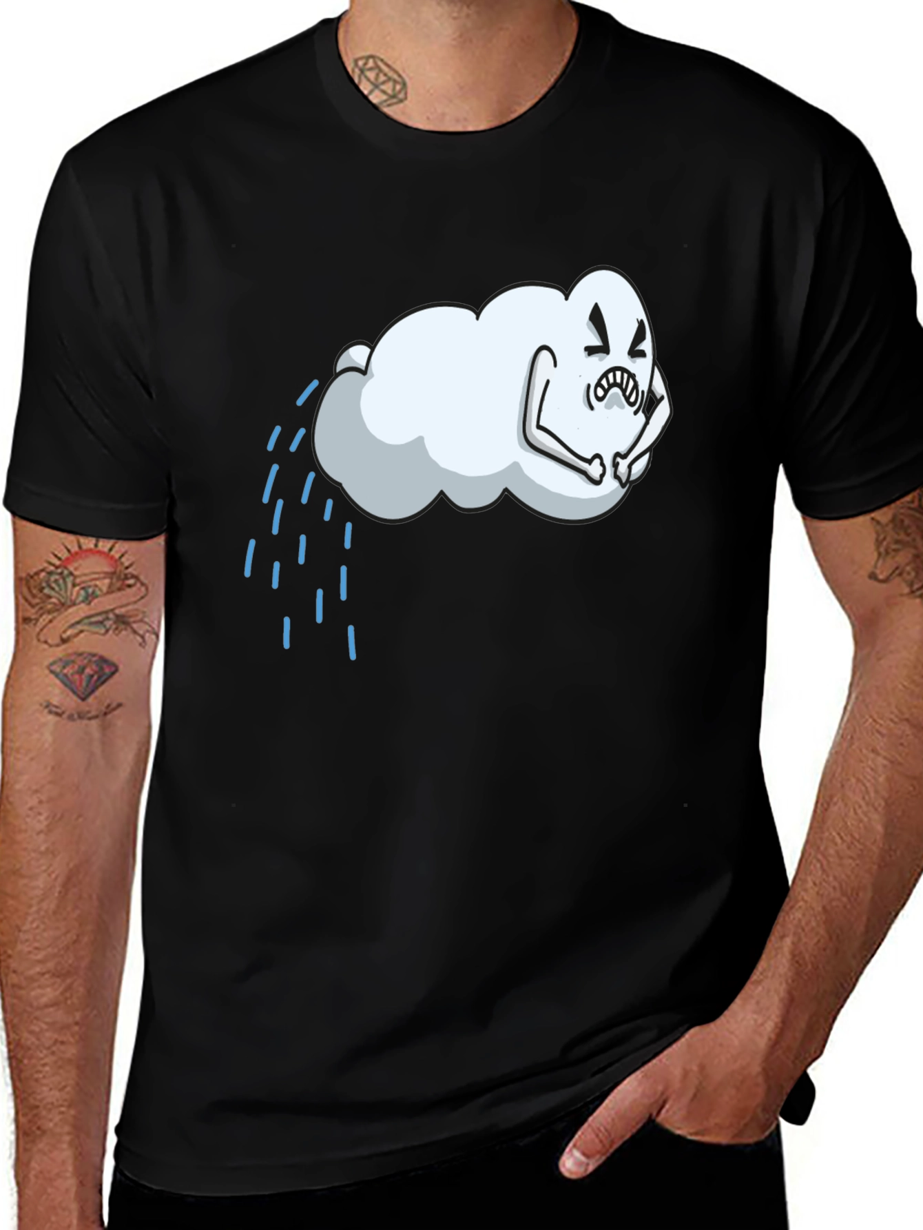 Variant 17 of Rain Cloud Graphic Tee - Soft Cotton Blend