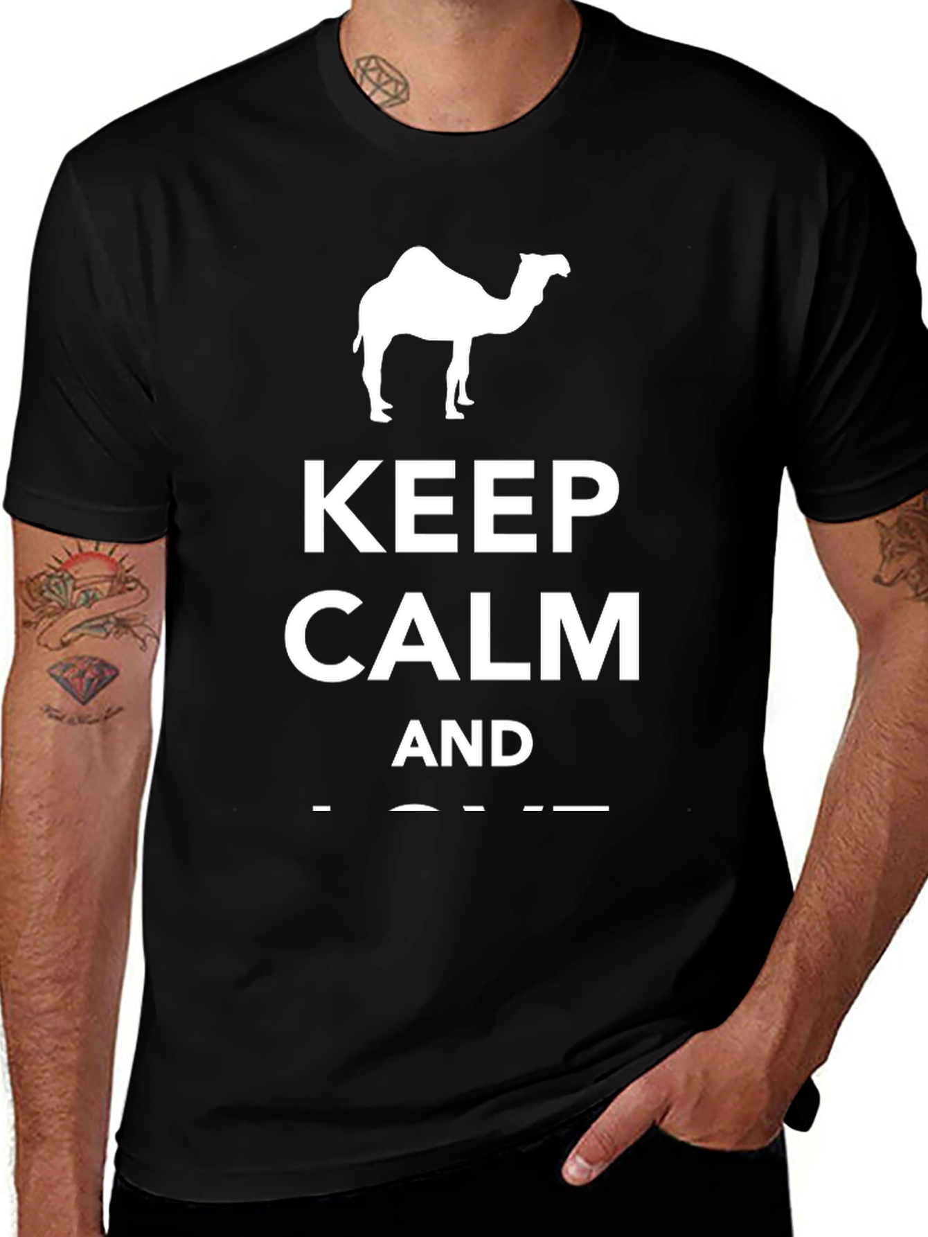 Variant 2 of Keep Calm and Camel On Black T-Shirt