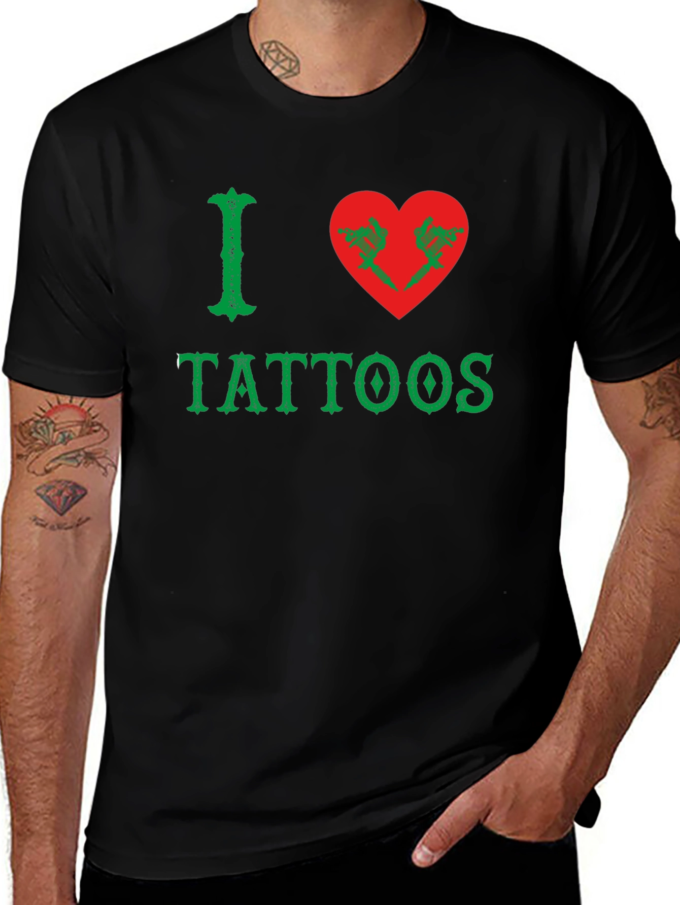 I Heart Tattoos Graphic Tee - Stylish Tattoo Lover Shirt