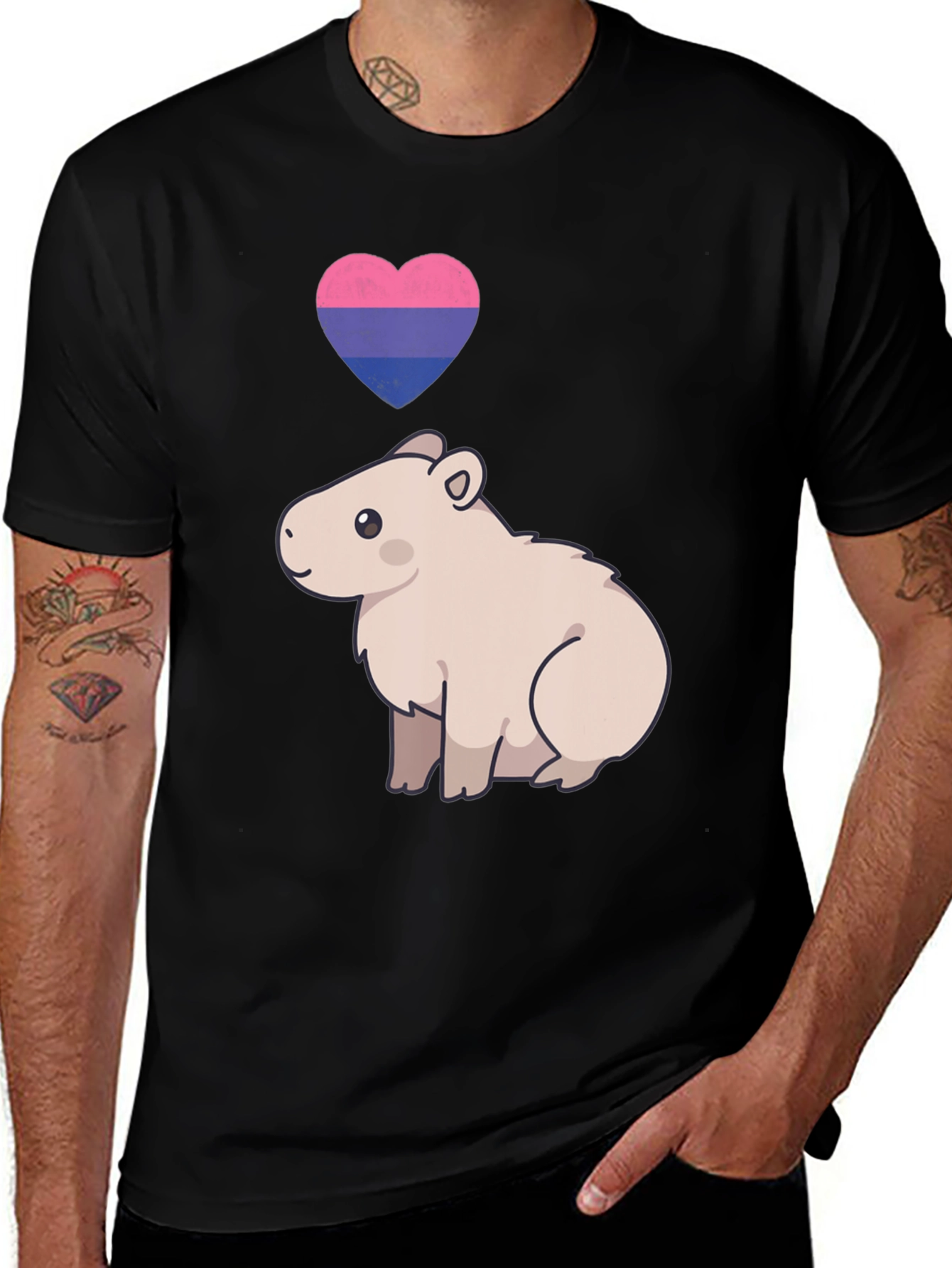 Variant 24 of Bisexual Capybara Heart T-Shirt - Unisex