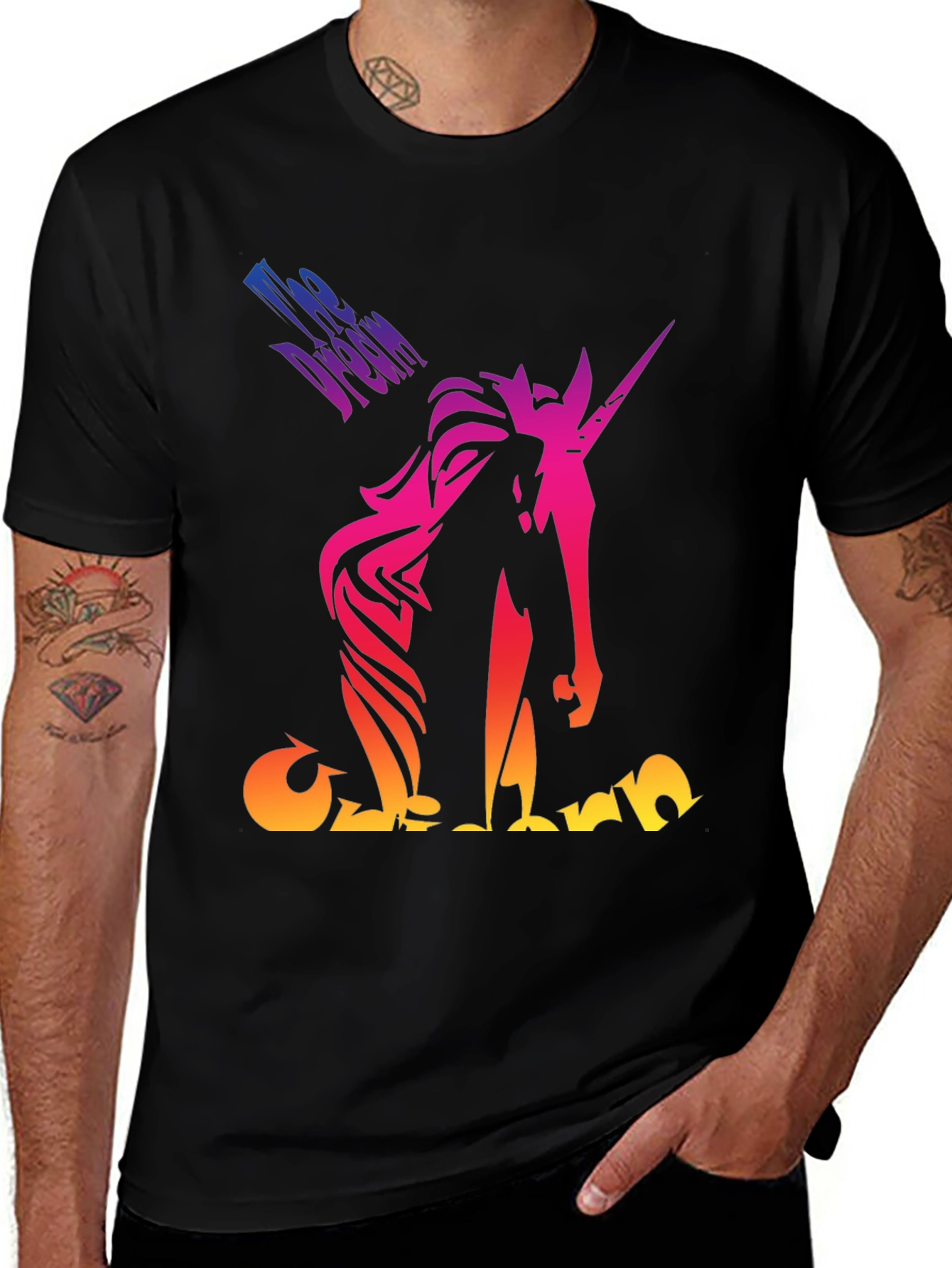 Variant 21 of Unicorn Dream Black T-Shirt - Unique Gradient Design