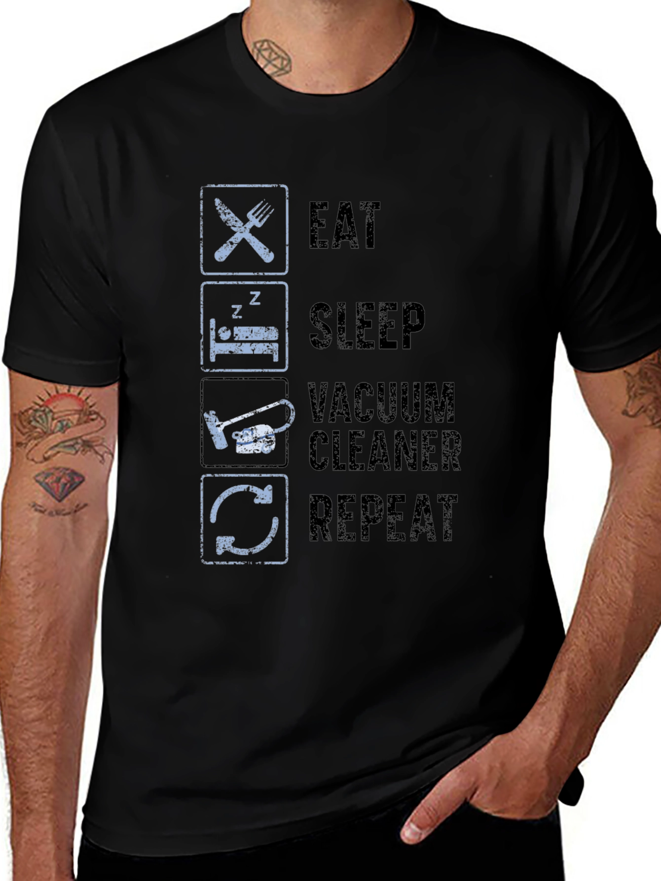 Variant 11 of Eat Sleep Vacuum Repeat Funny T-Shirt