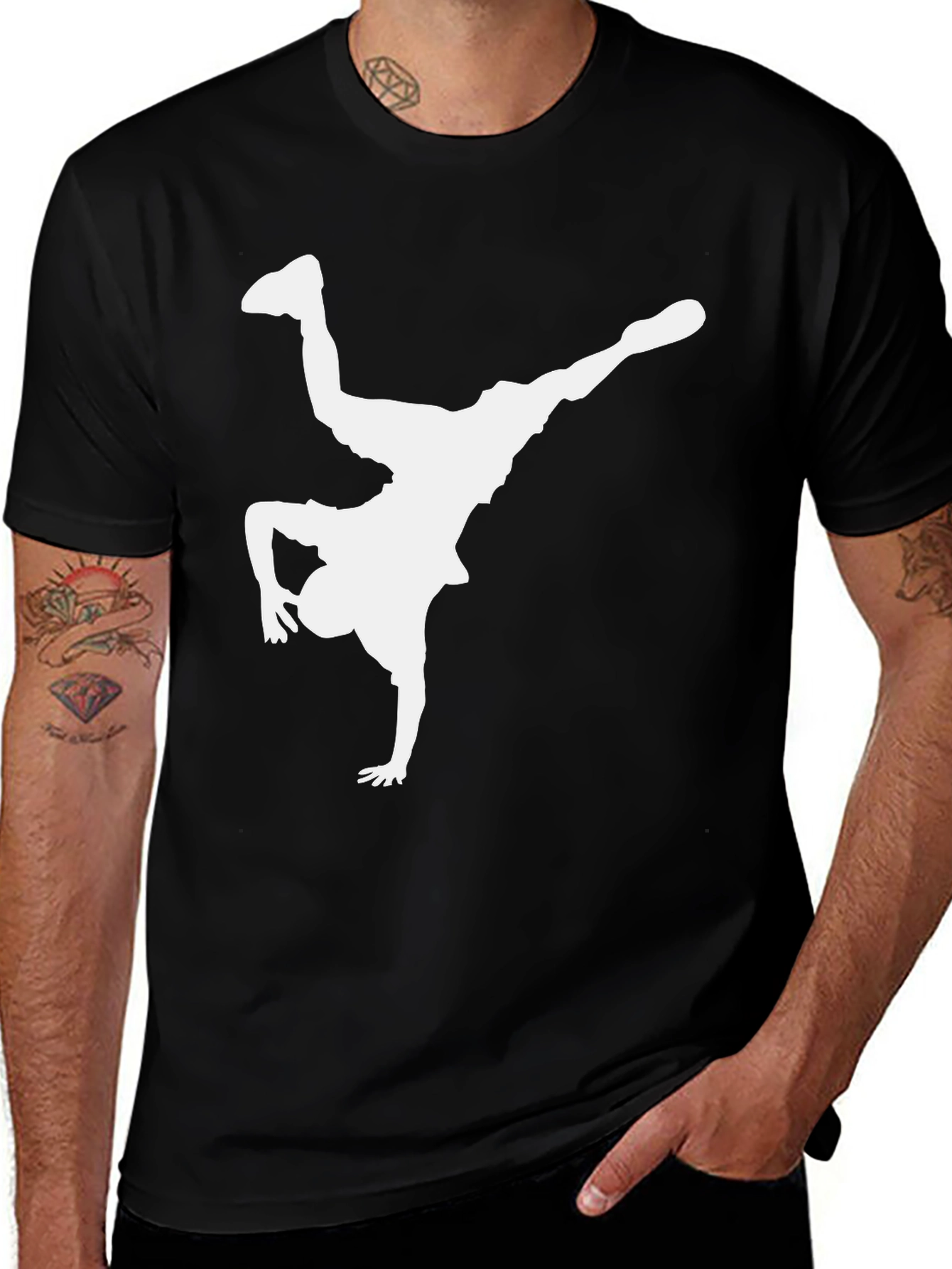 Variant 15 of Breakdance Silhouette Black T-Shirt