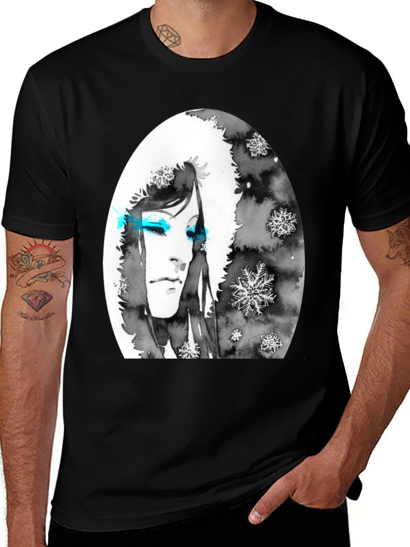 Black Winter Woman Graphic Tee - Soft Black Cotton main image