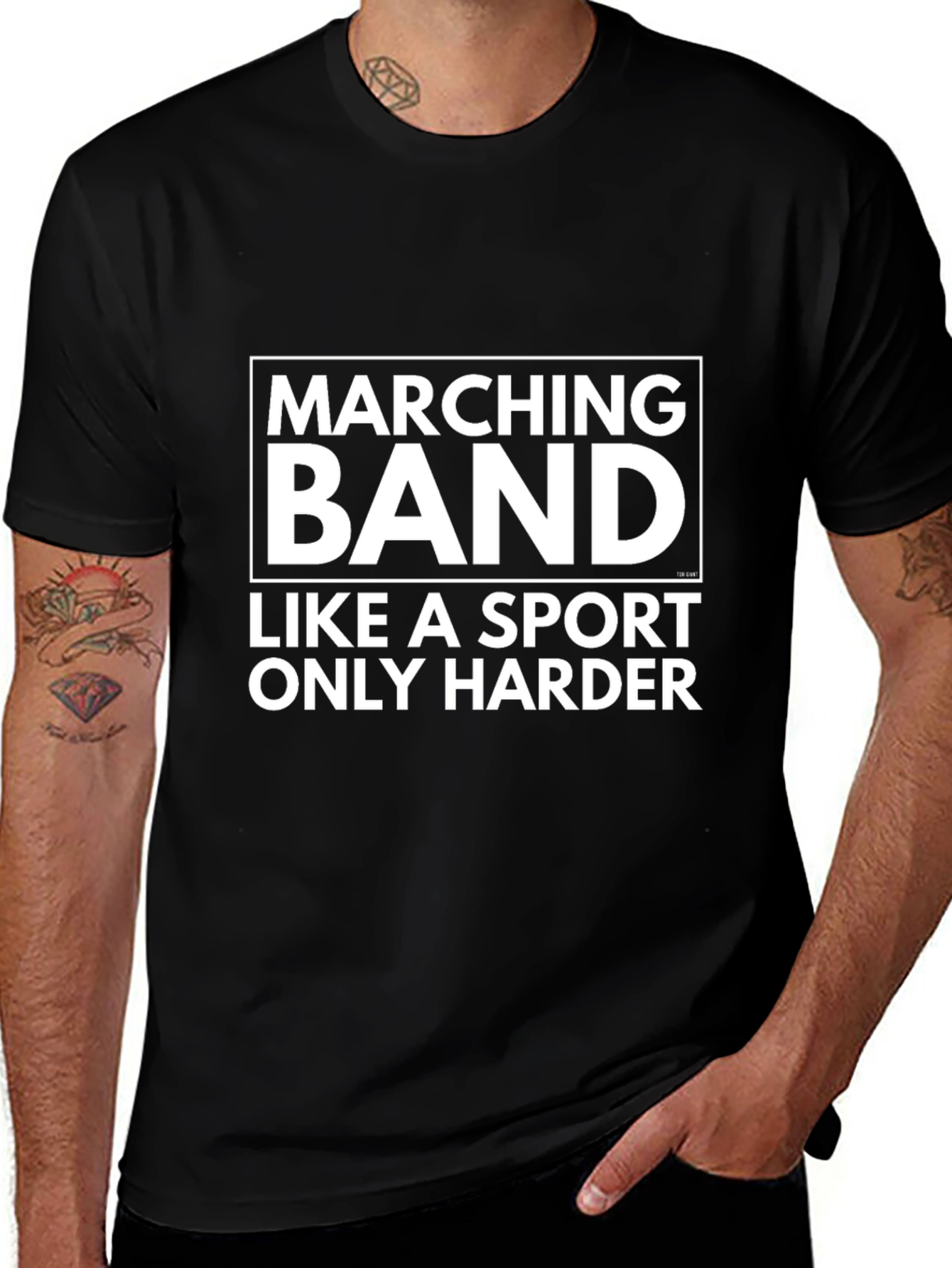 Variant 25 of Marching Band Like a Sport Black T-Shirt