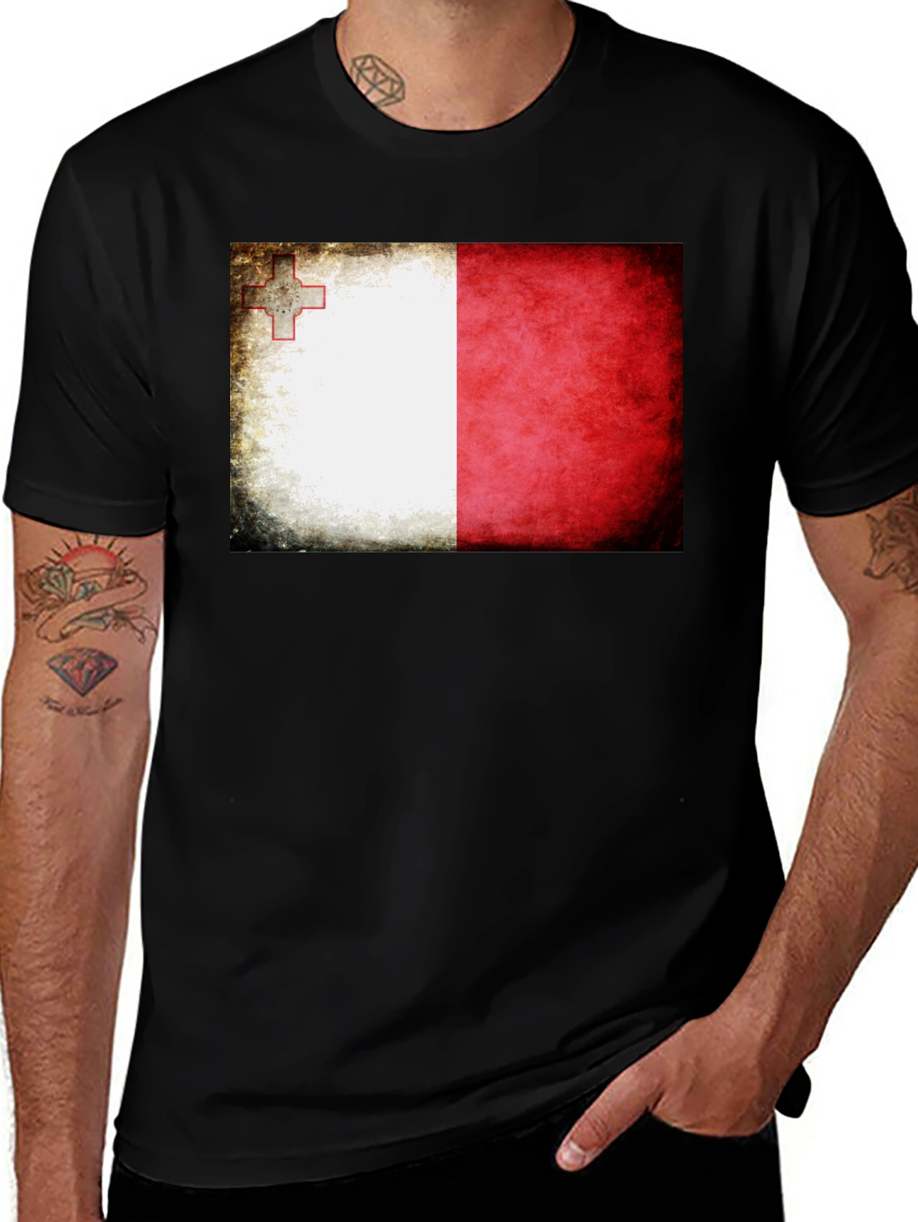 Malta Flag T-Shirt - Distressed Graphic Tee