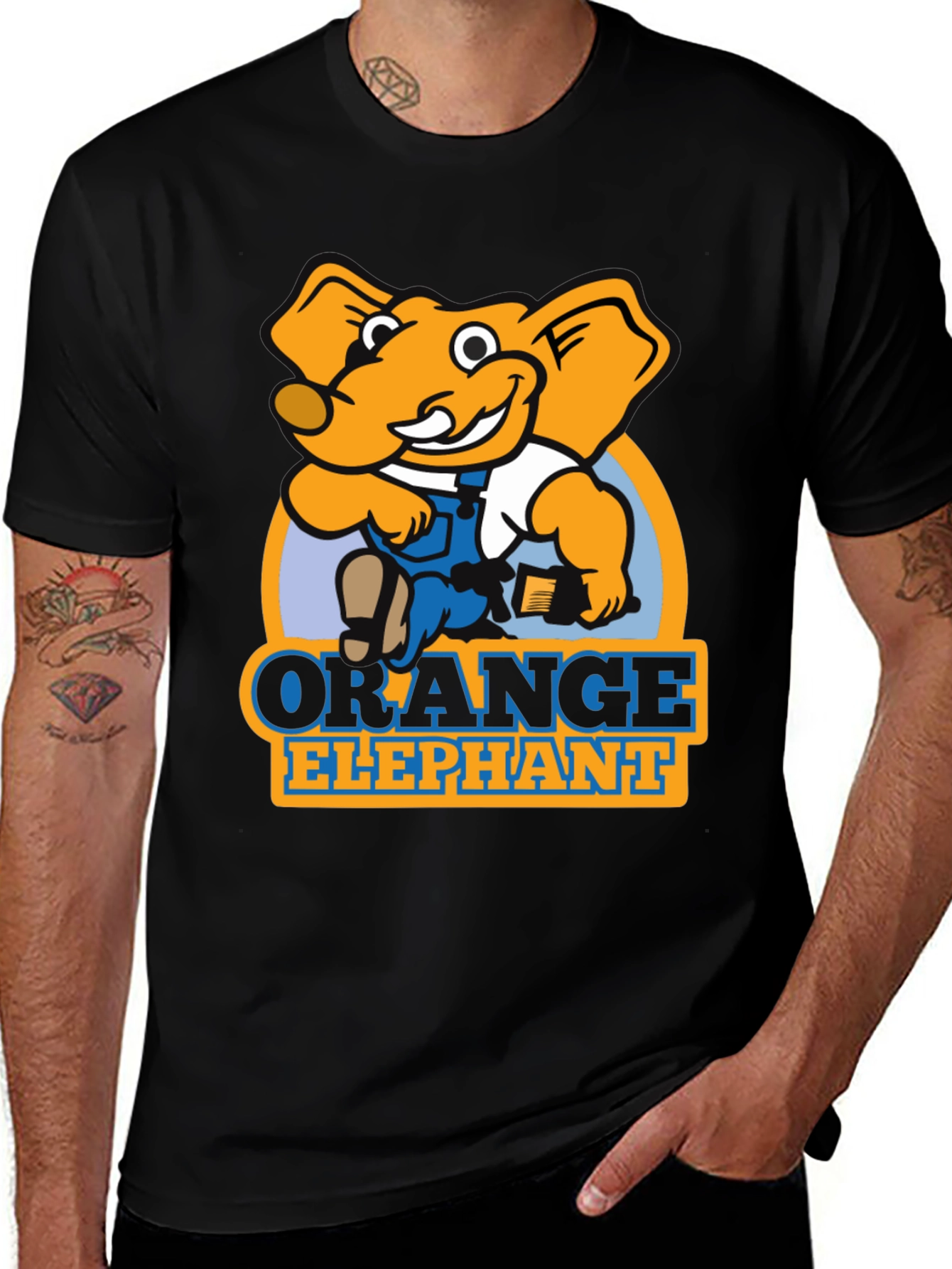 Variant 30 of Orange Elephant Cartoon Graphic T-Shirt
