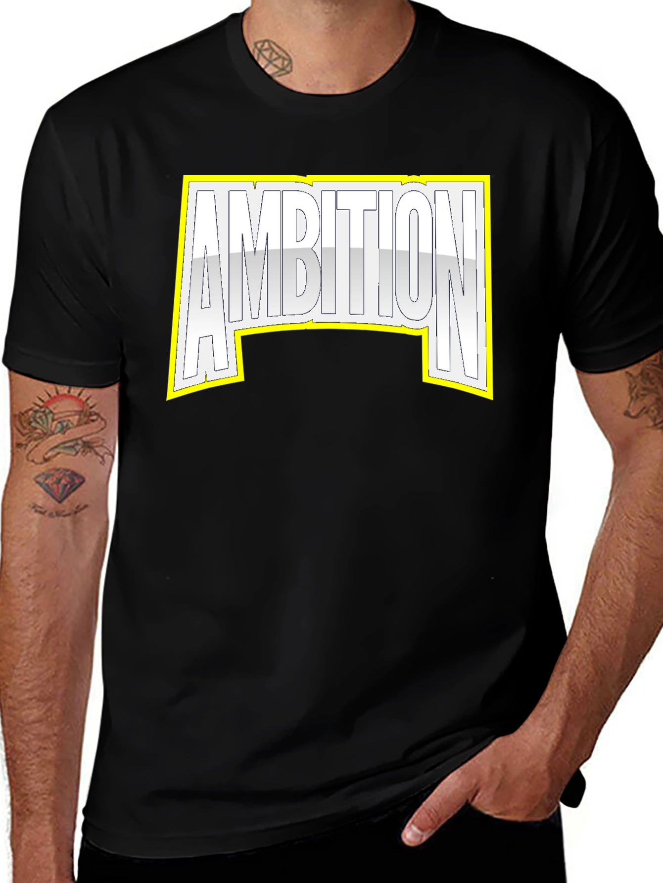 Variant 18 of Ambition Graphic T-Shirt - Men's Black Tee