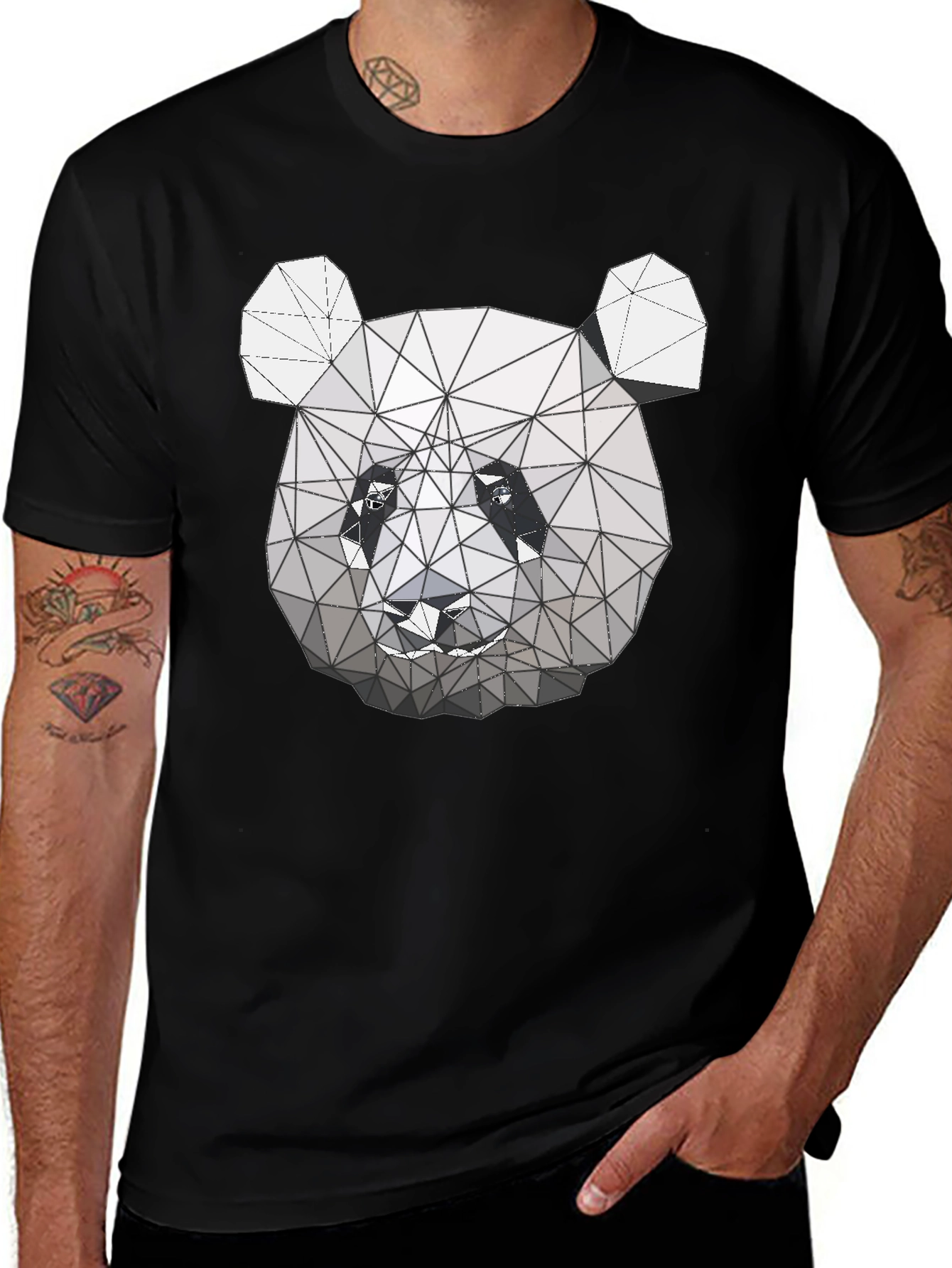 Variant 26 of Geometric Panda Graphic Tee - Modern Style