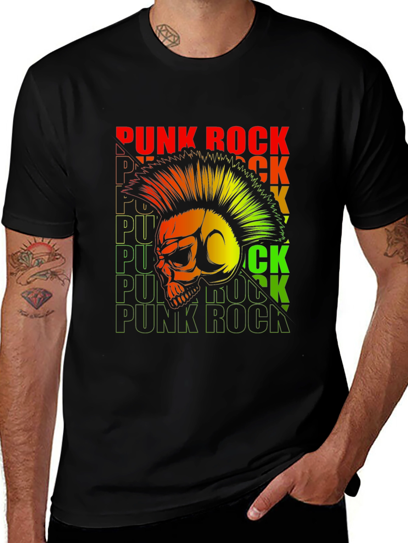 Punk Rock Skull Graphic Tee
