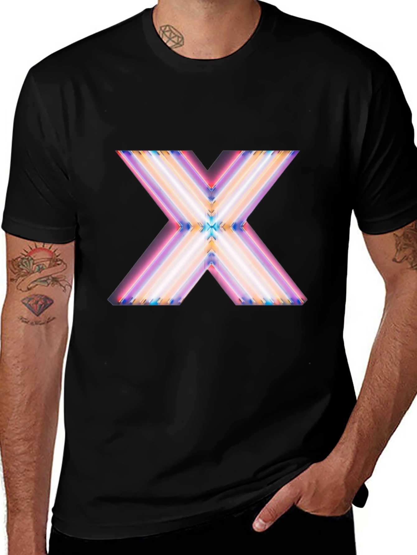 Variant 13 of Neon X Graphic Black T-Shirt